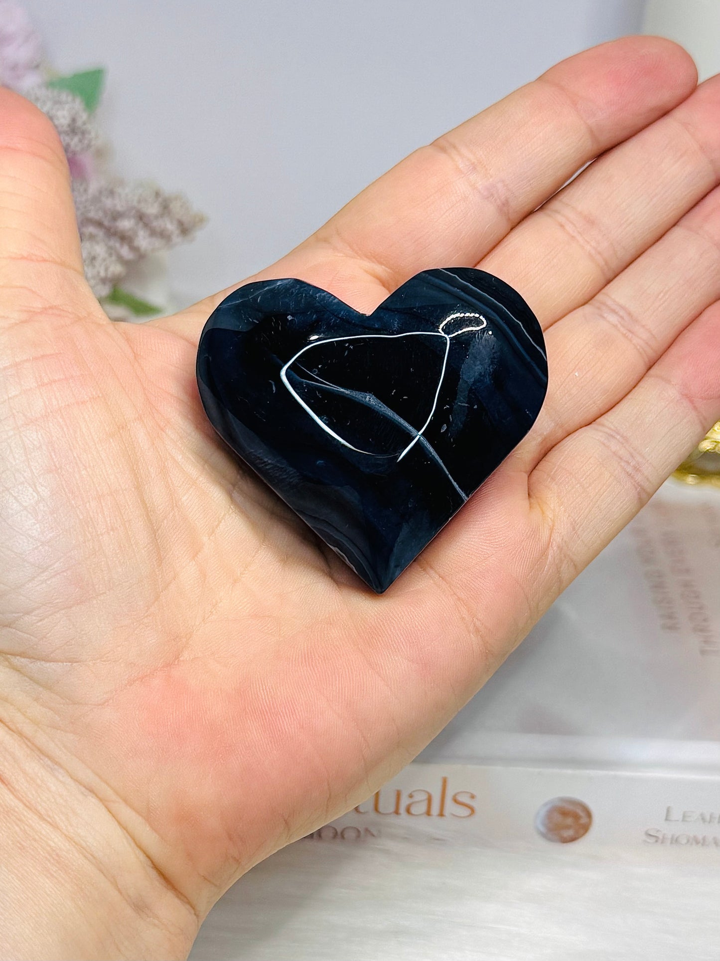 Black Agate Heart