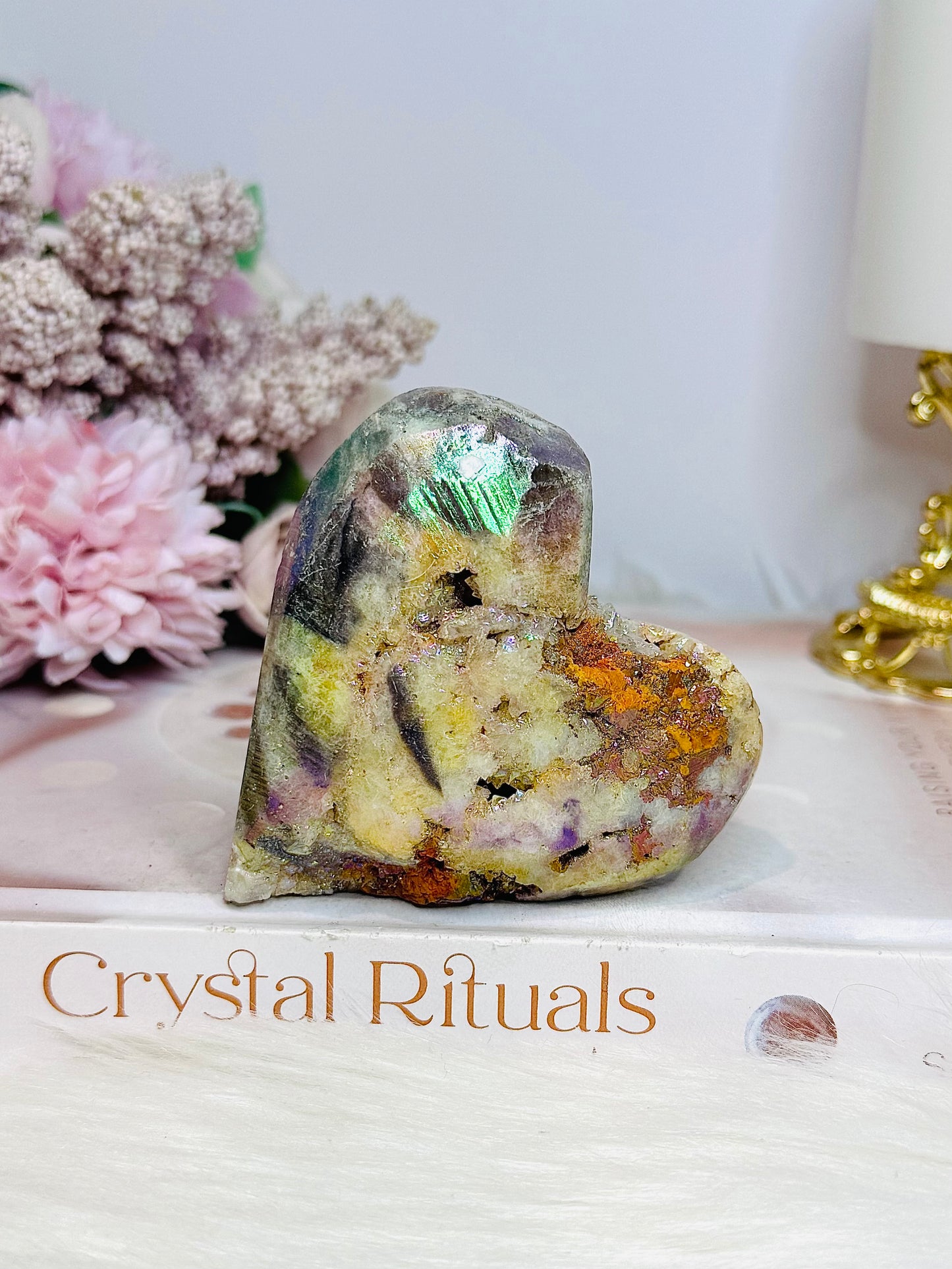 Aura Druzy Sphalerite Chunky Heart 7.5cm