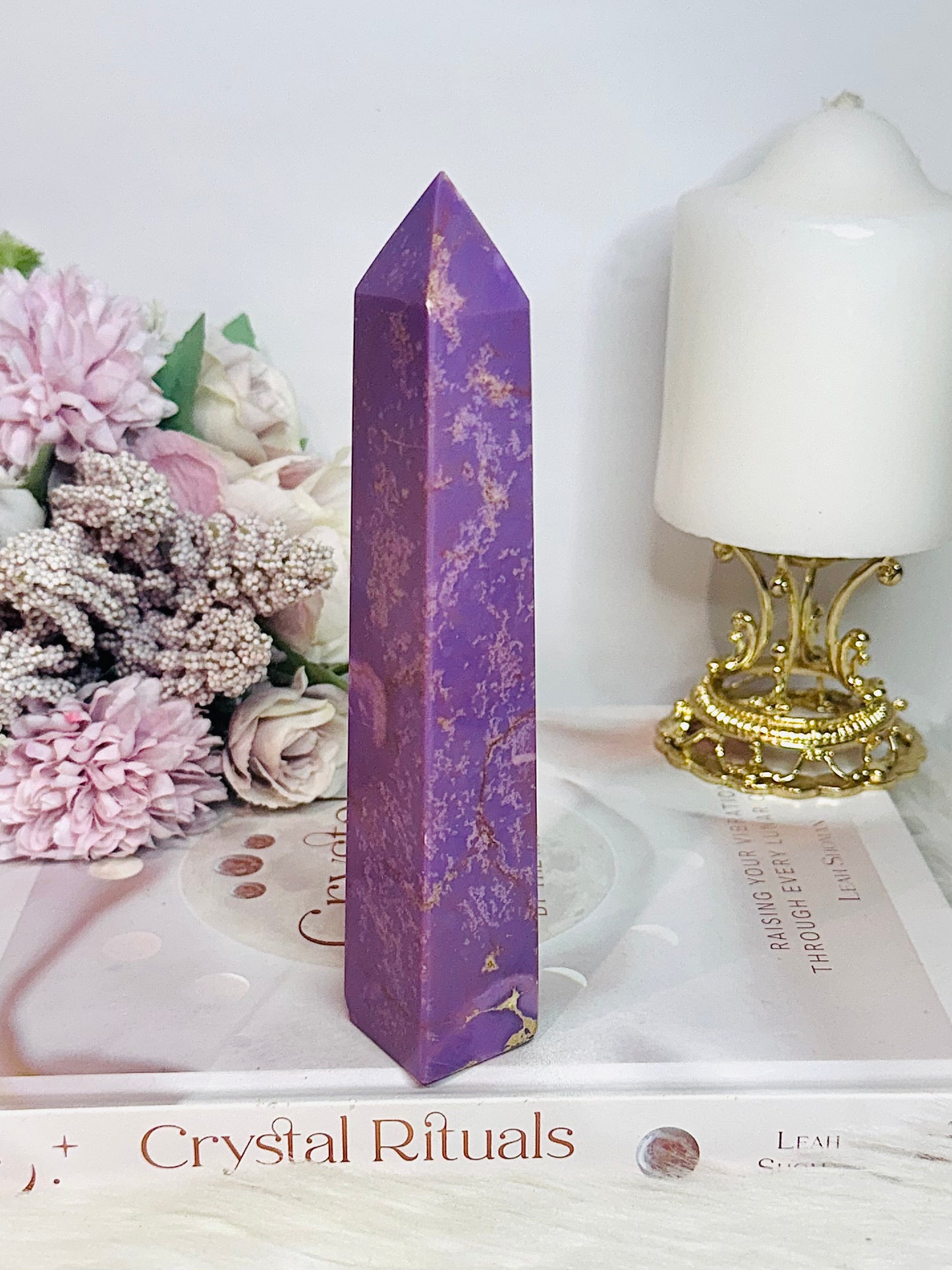 High Grade Rare Natural Phosphosiderite Carved Tower From USA 16cm