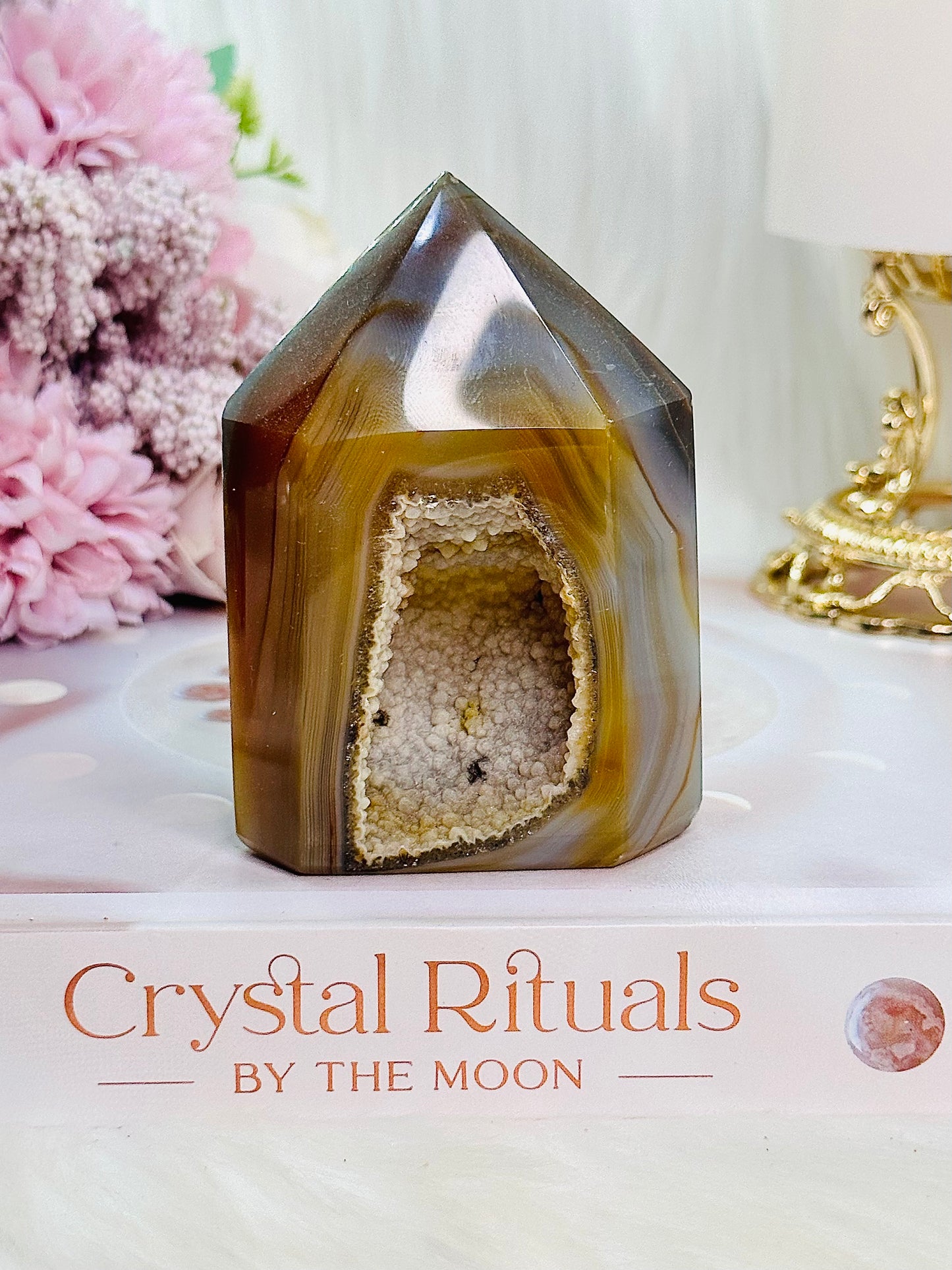 Beautiful Druzy Agate Tower From Brazil