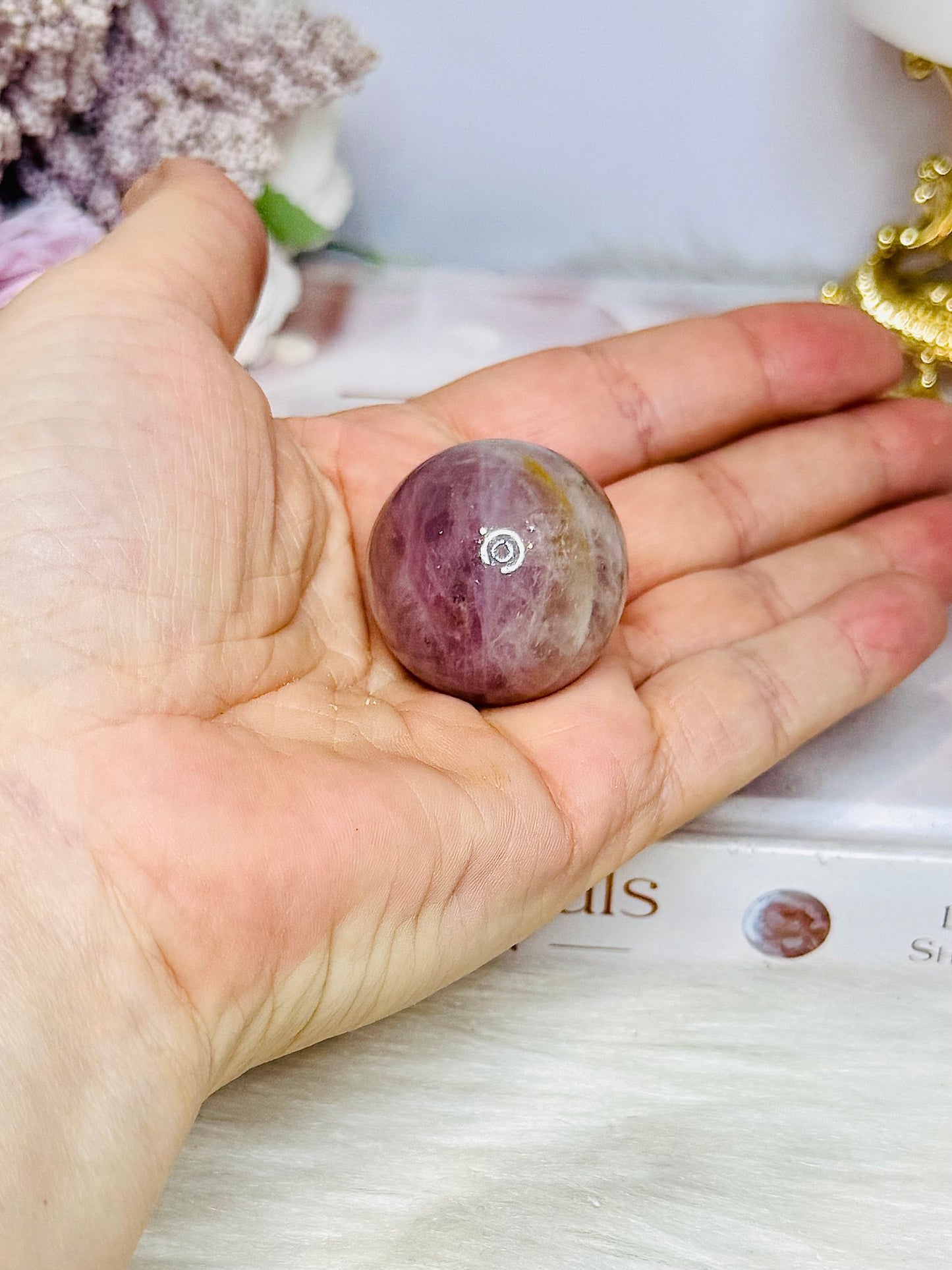 Small Lavender Rose Sphere on Stand