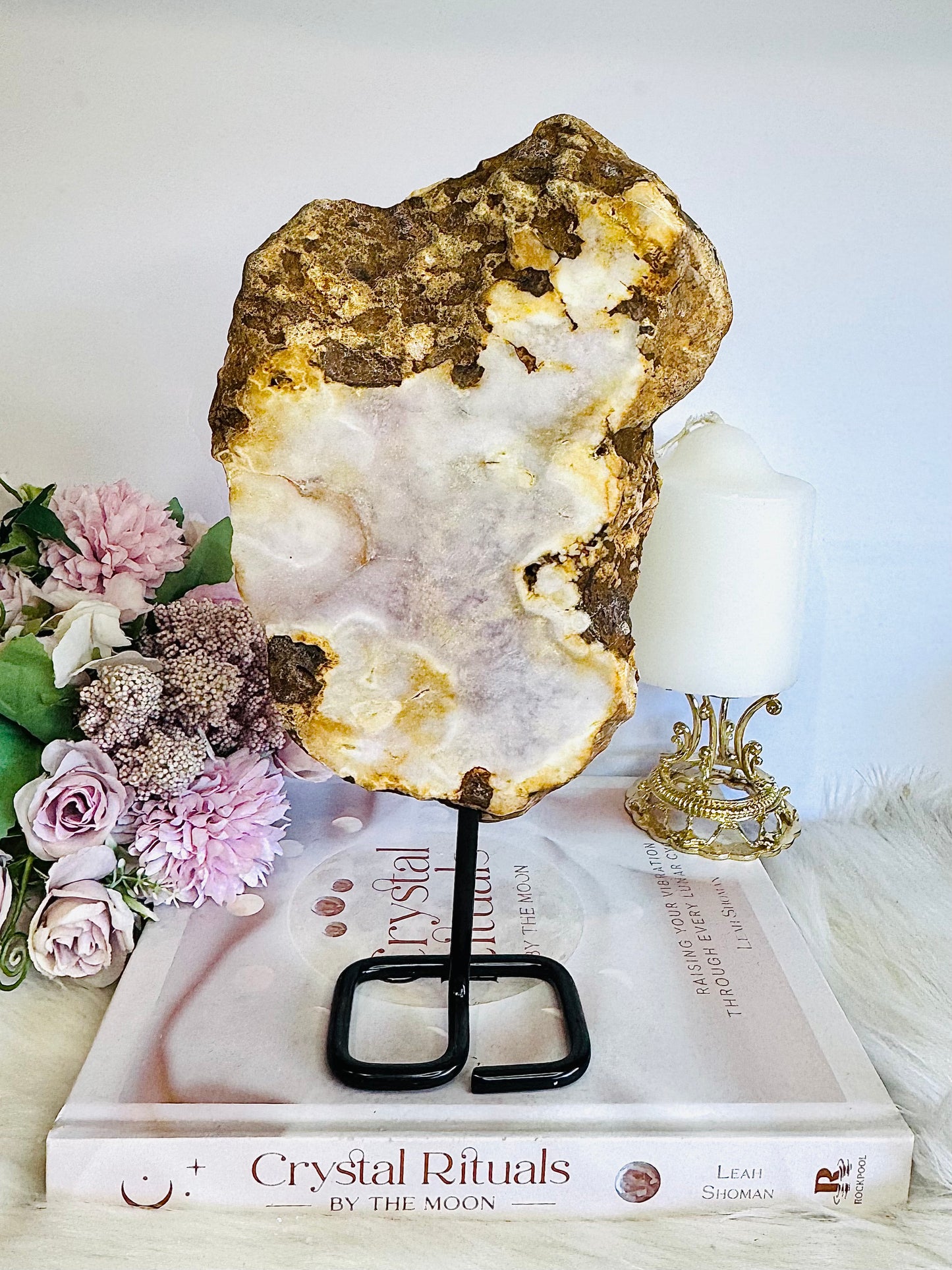 Large Pink Amethyst Slab on Stand 25cm