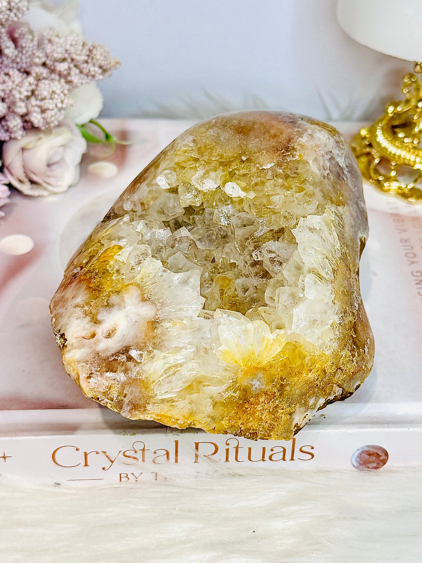 Large Natural 13cm 691 Pink Amethyst Druzy Freeform