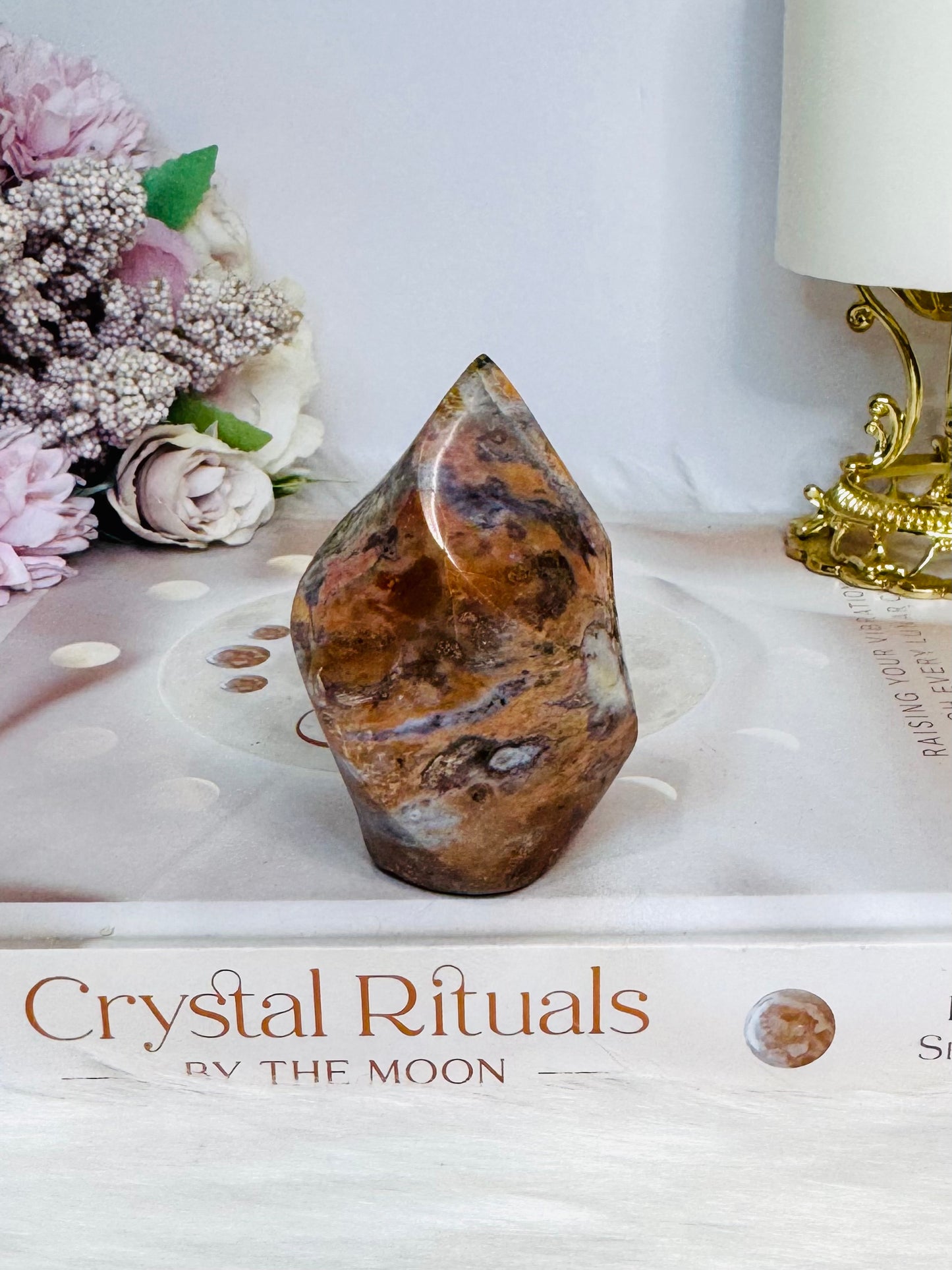 Jasper Carved Flame 7cm