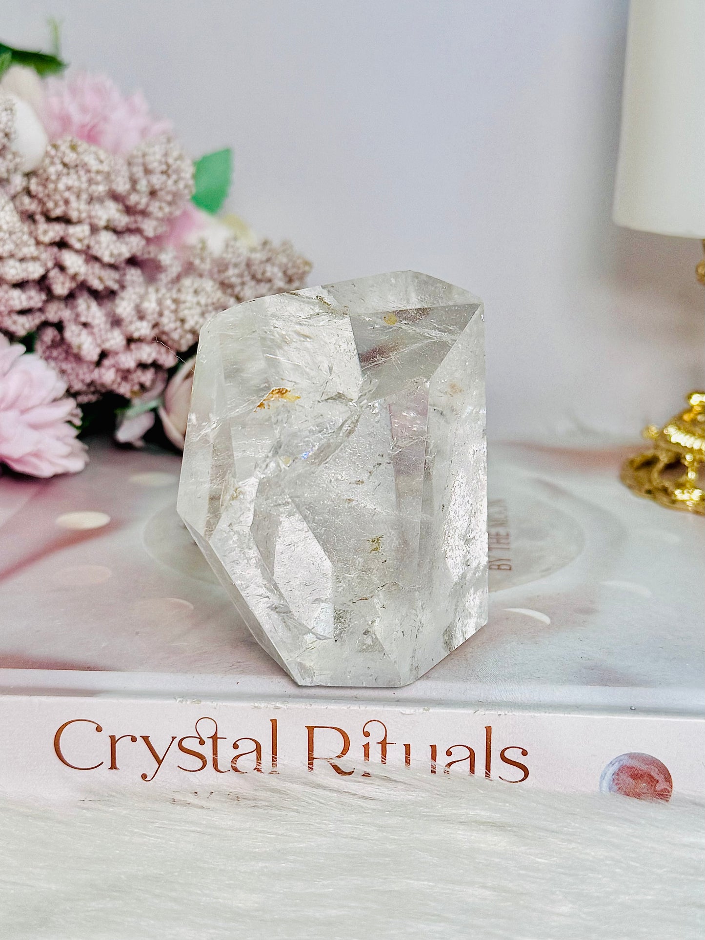 Clear Quartz Polished Freeform with Rainbows 229g