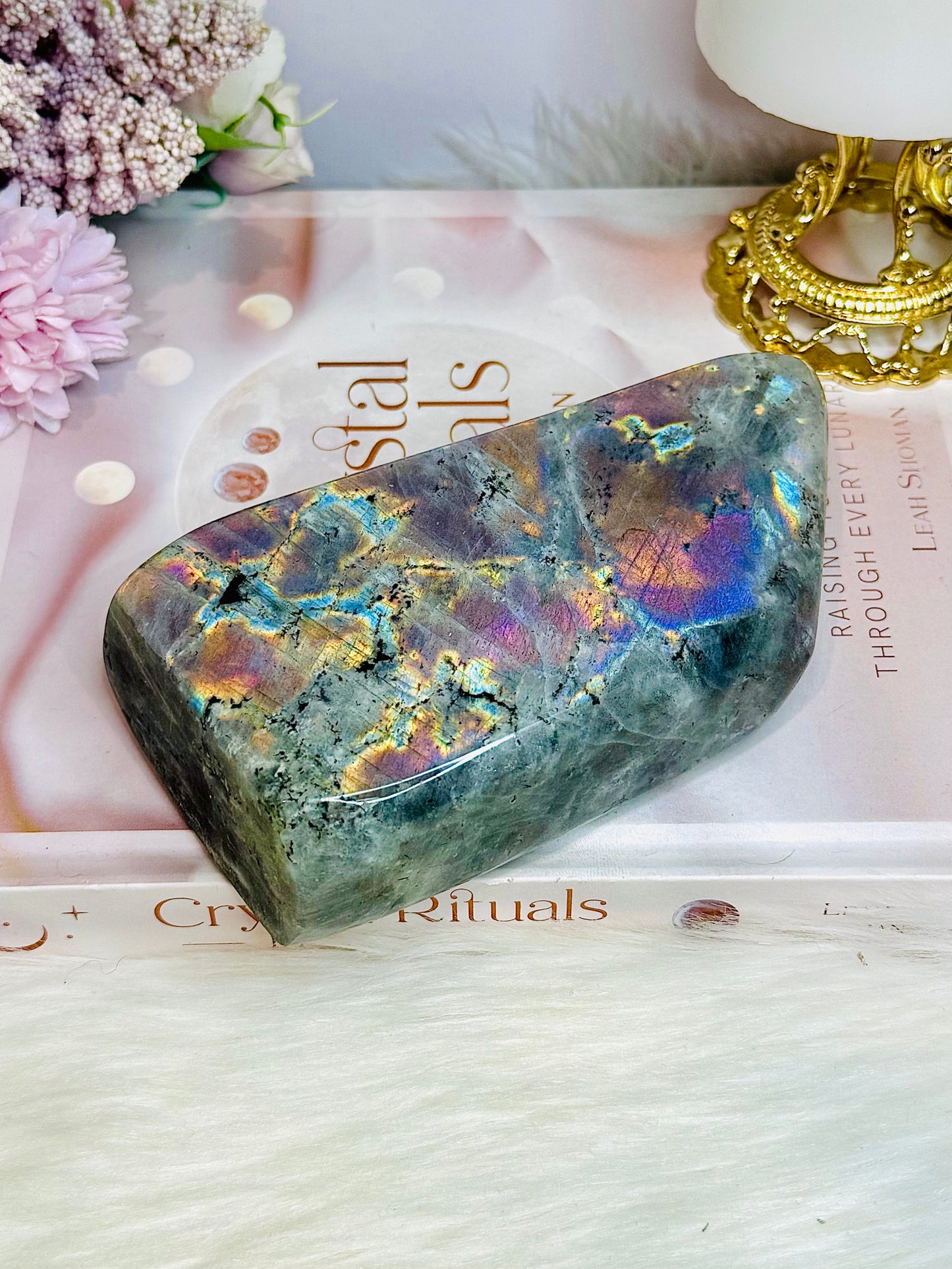 Double Sided Magic ~ Large Natural Polished Labradorite Freeform Full of Flash Both Sides 15cm 756grams