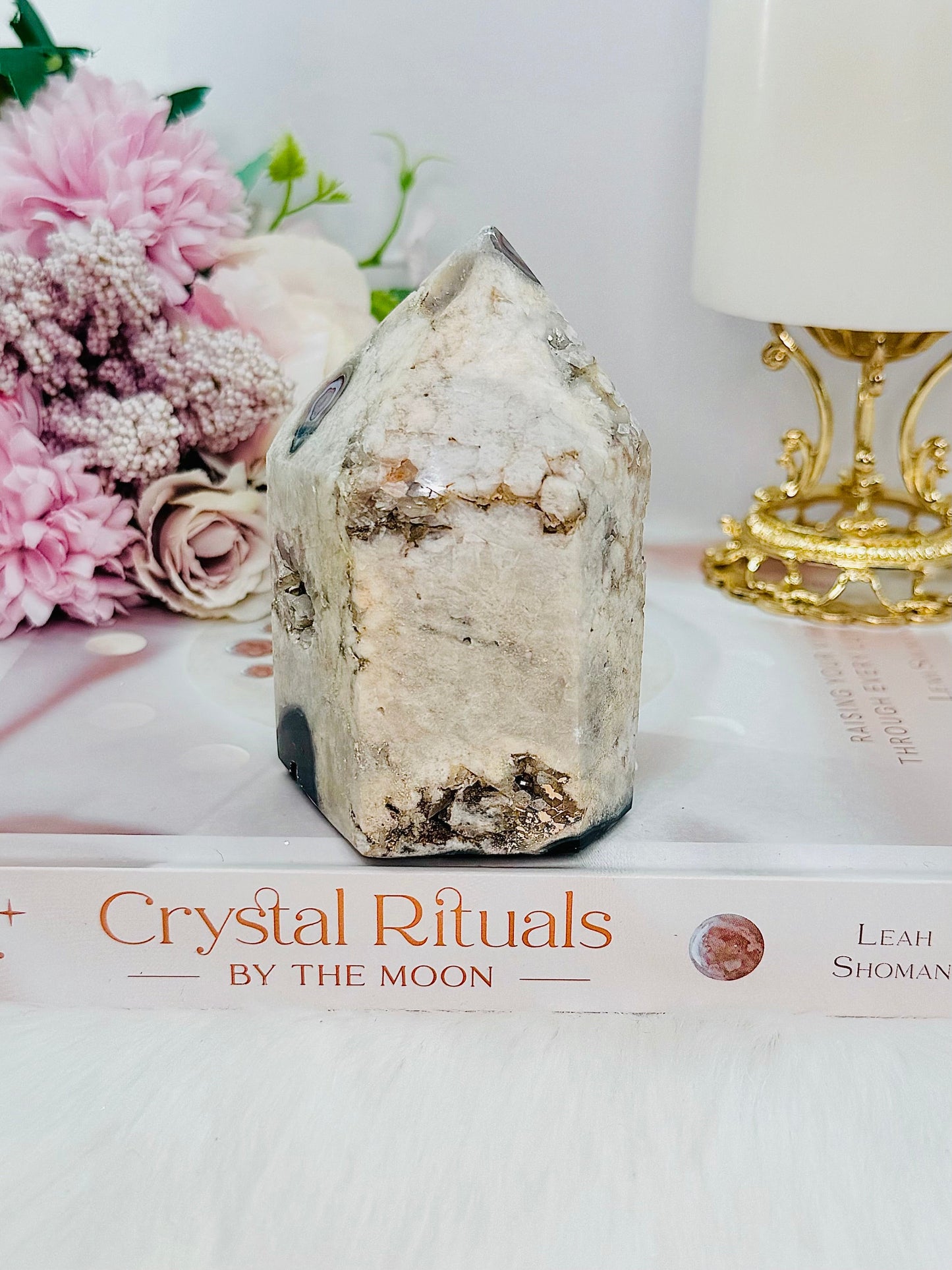 Chunky Druzy Agate Tower 469grams From Brazil