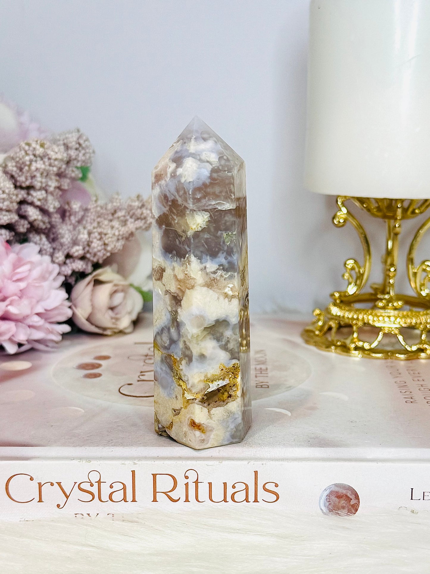 Druzy Flower Agate Tower 10cm