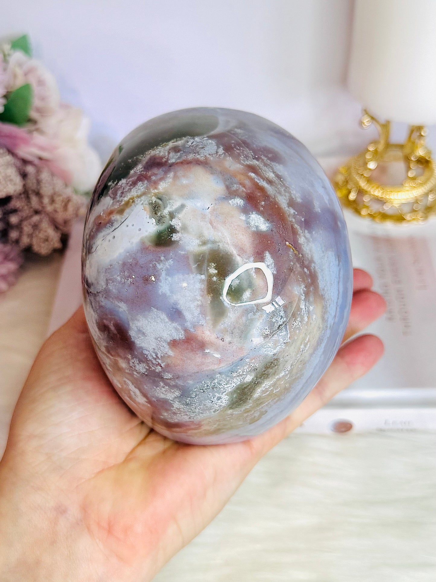 Huge High Grade Ocean Jasper Carved Skull 1.6KG