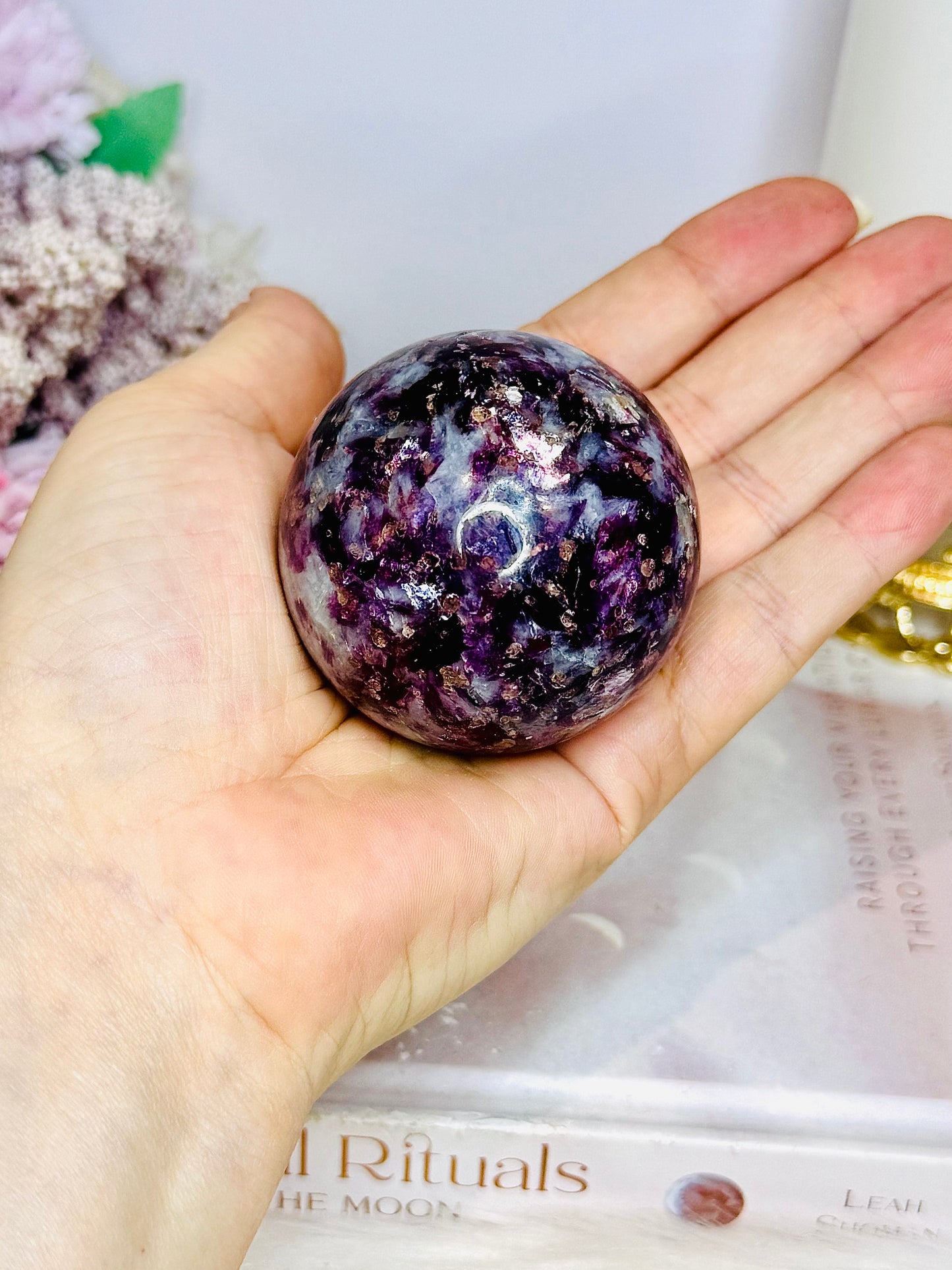 Purple Mica Sphere On Stand 233g