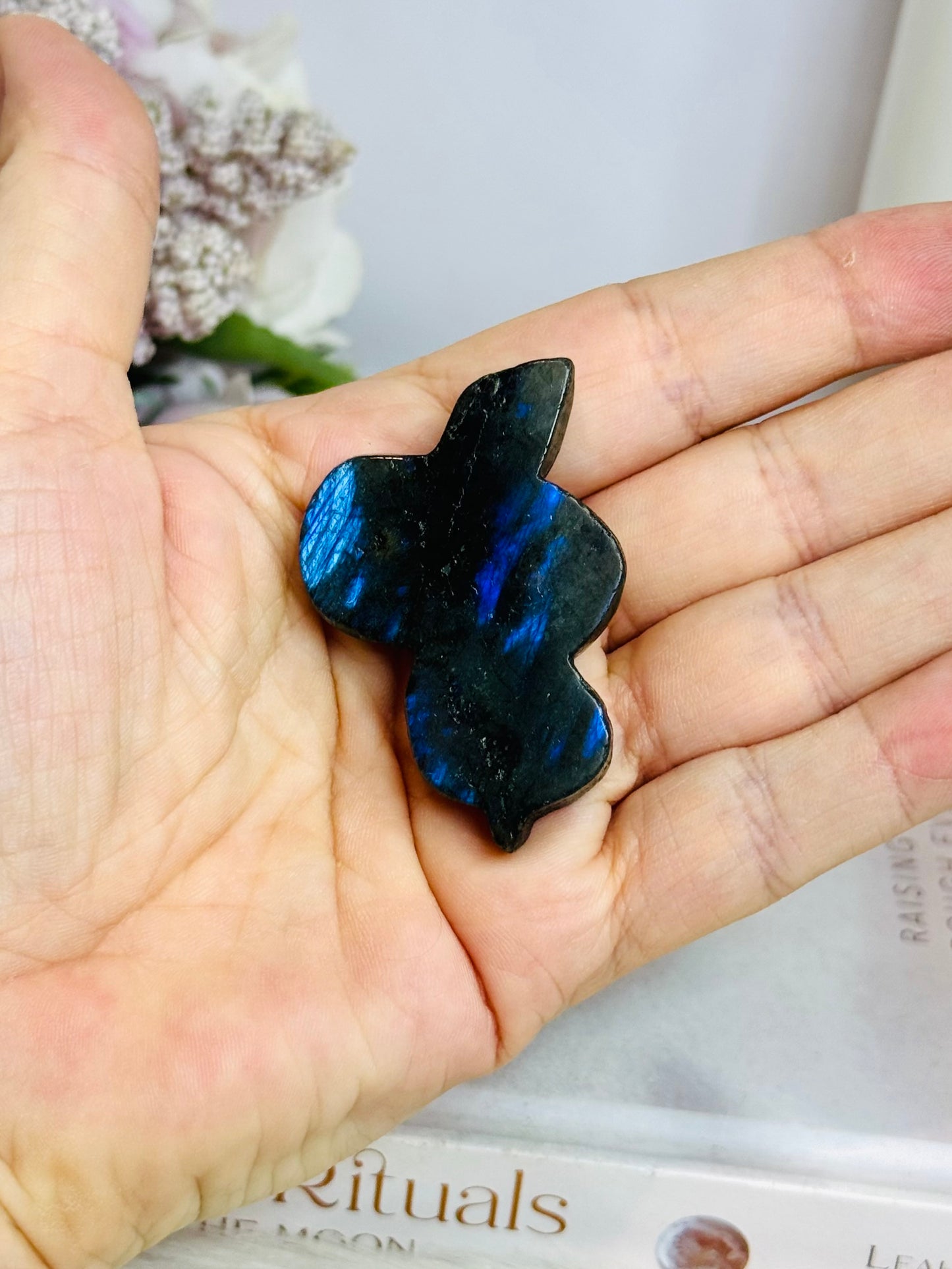 Labradorite Snake Carving 6cm