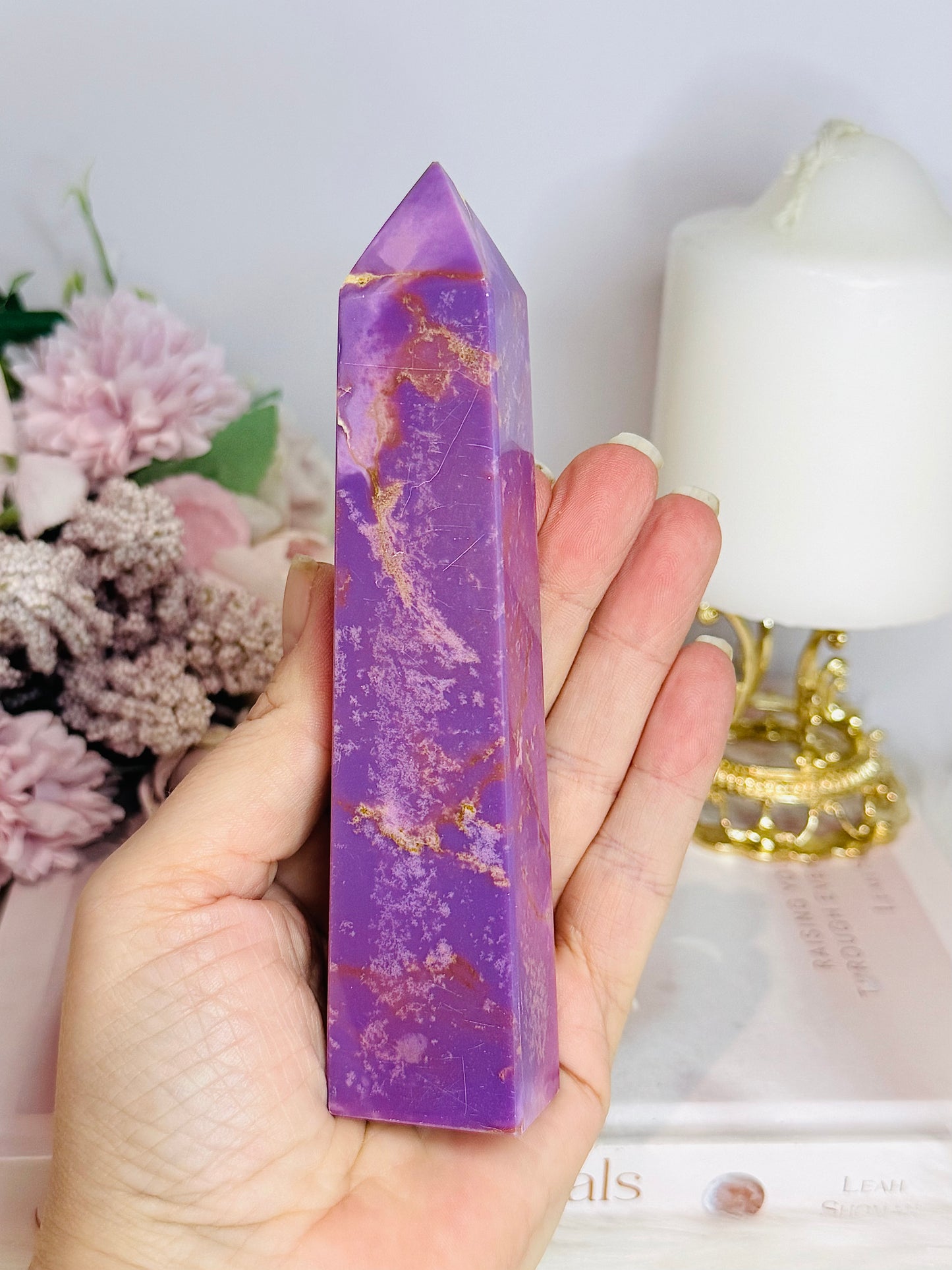 High Grade Rare Natural Phosphosiderite Carved Tower From USA 15cm
