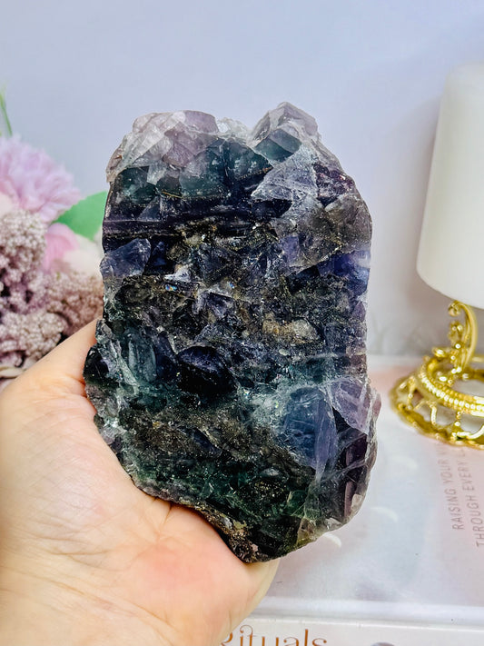 Natural Chunky Fluorite Slab 13.5cm