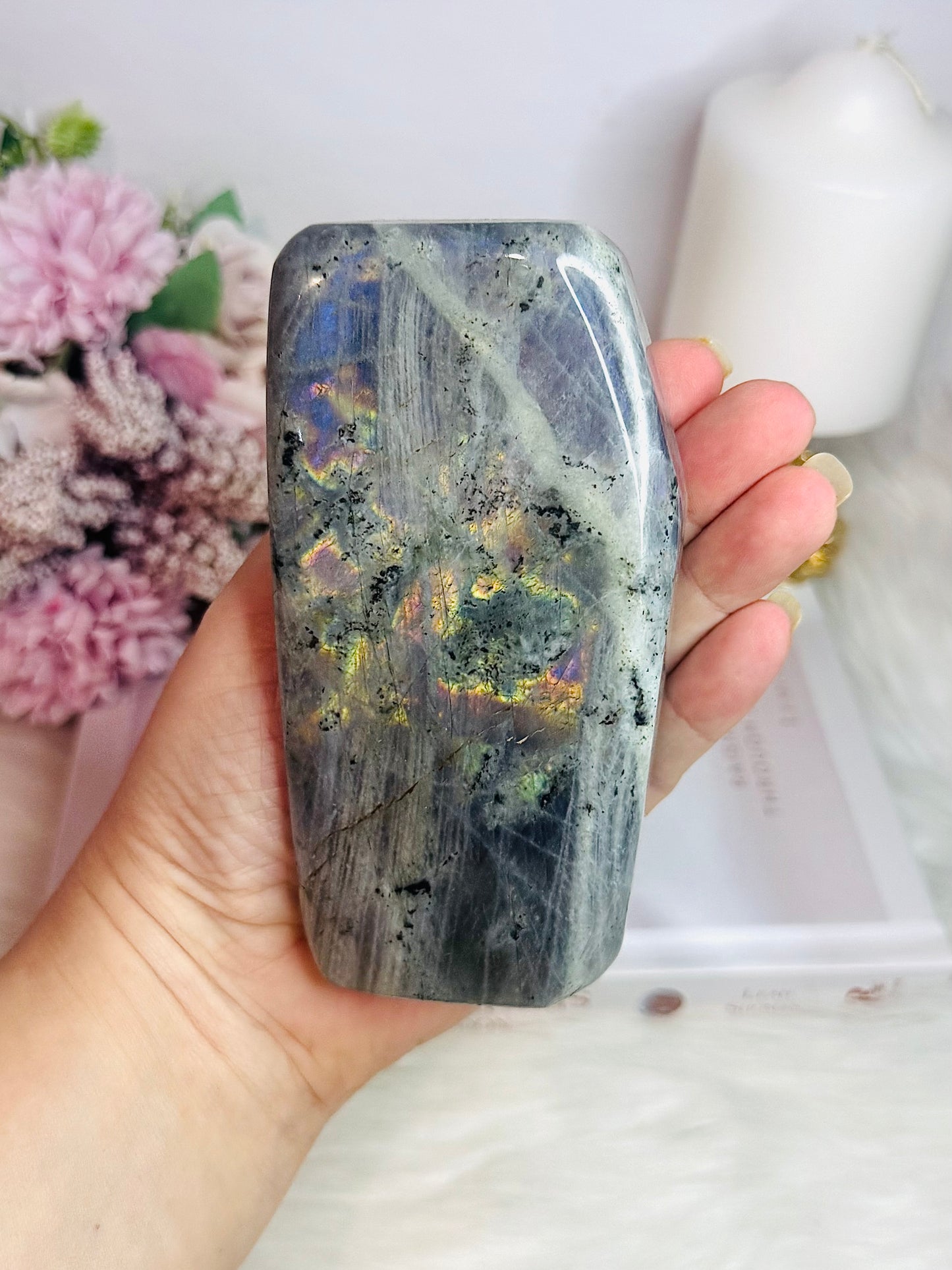 Absolutely Stunning 13cm Chunky 622gram Purple Flash Labradorite Freeform