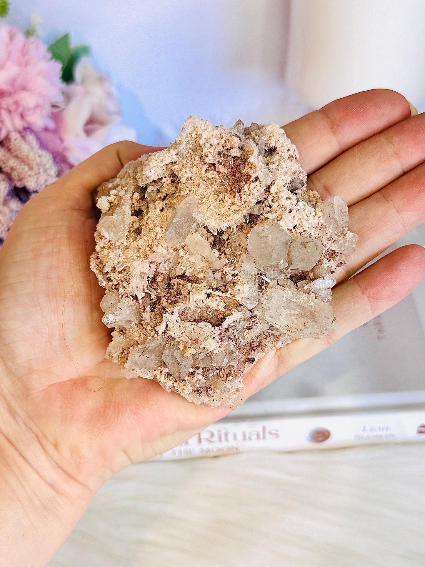 Natural Pink Quartz In Matrix 9cm