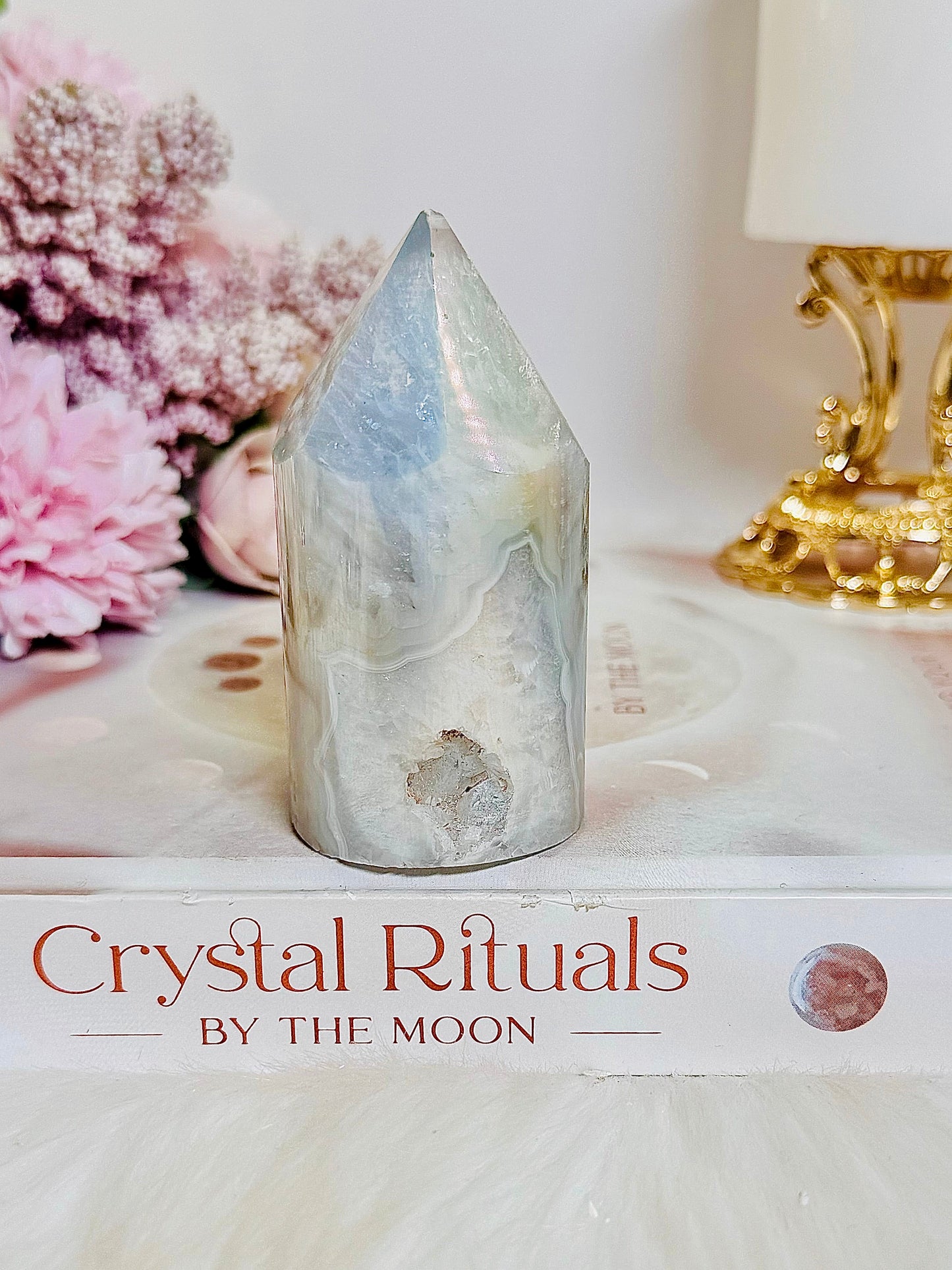 Chunky Angel Aura Druzy Agate Tower | Cylinder 8cm