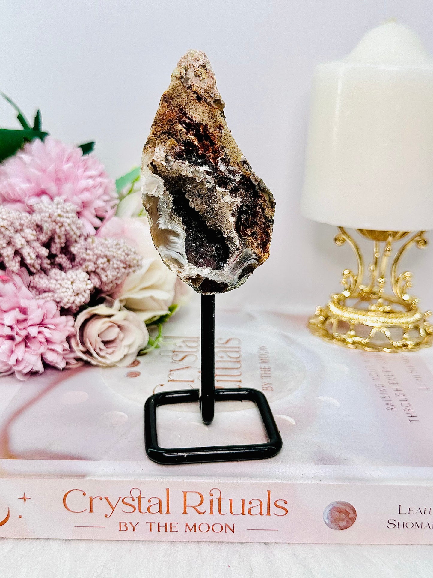 Natural Druzy Geode On Stand 14cm