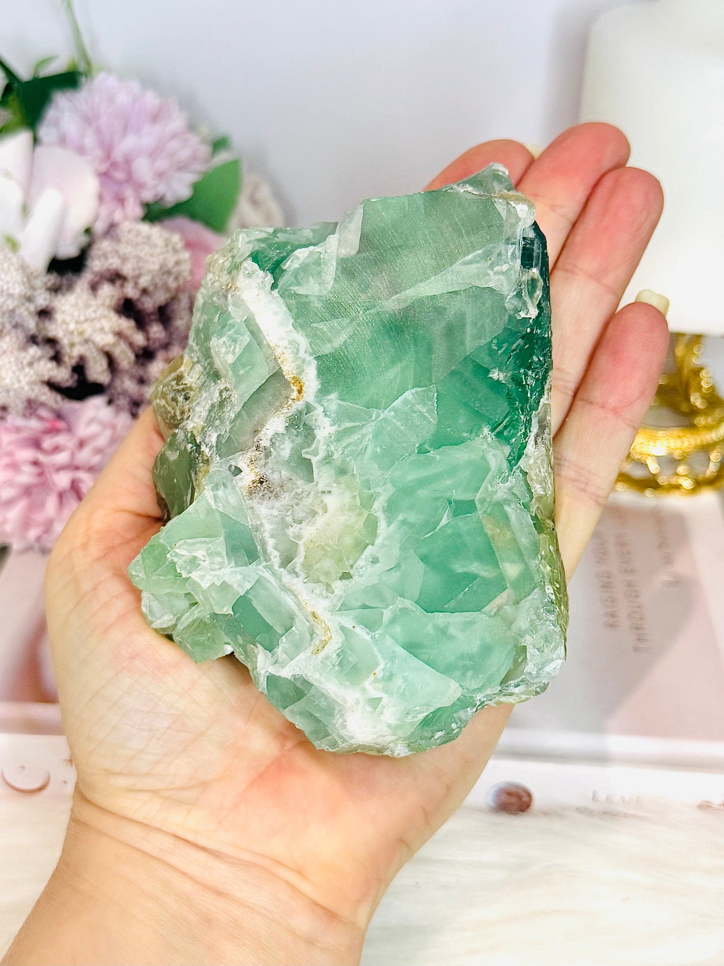 Chunky Green Fluorite Candle Holder 564g
