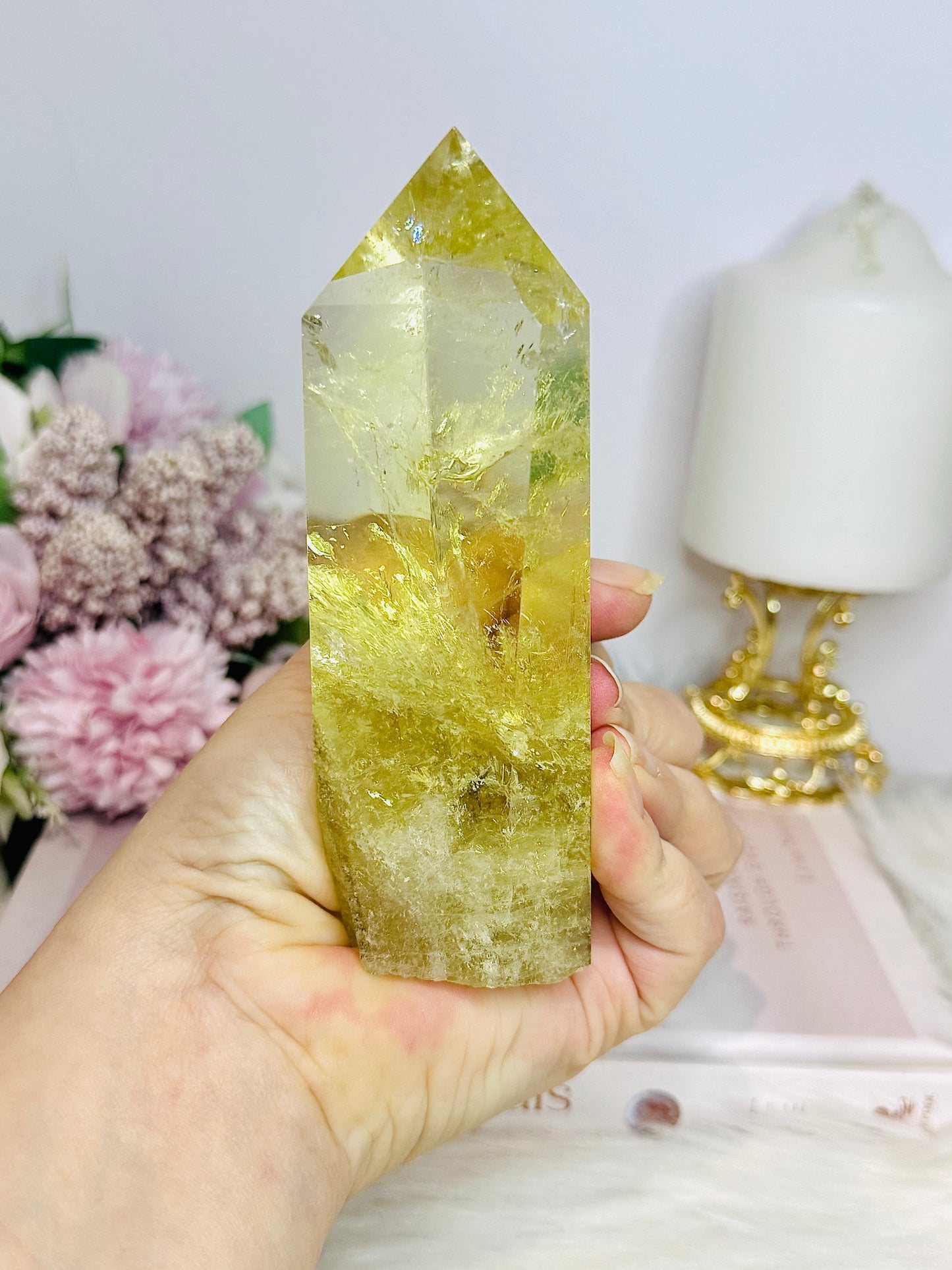 Citrine Tower 21cm Inc Stand