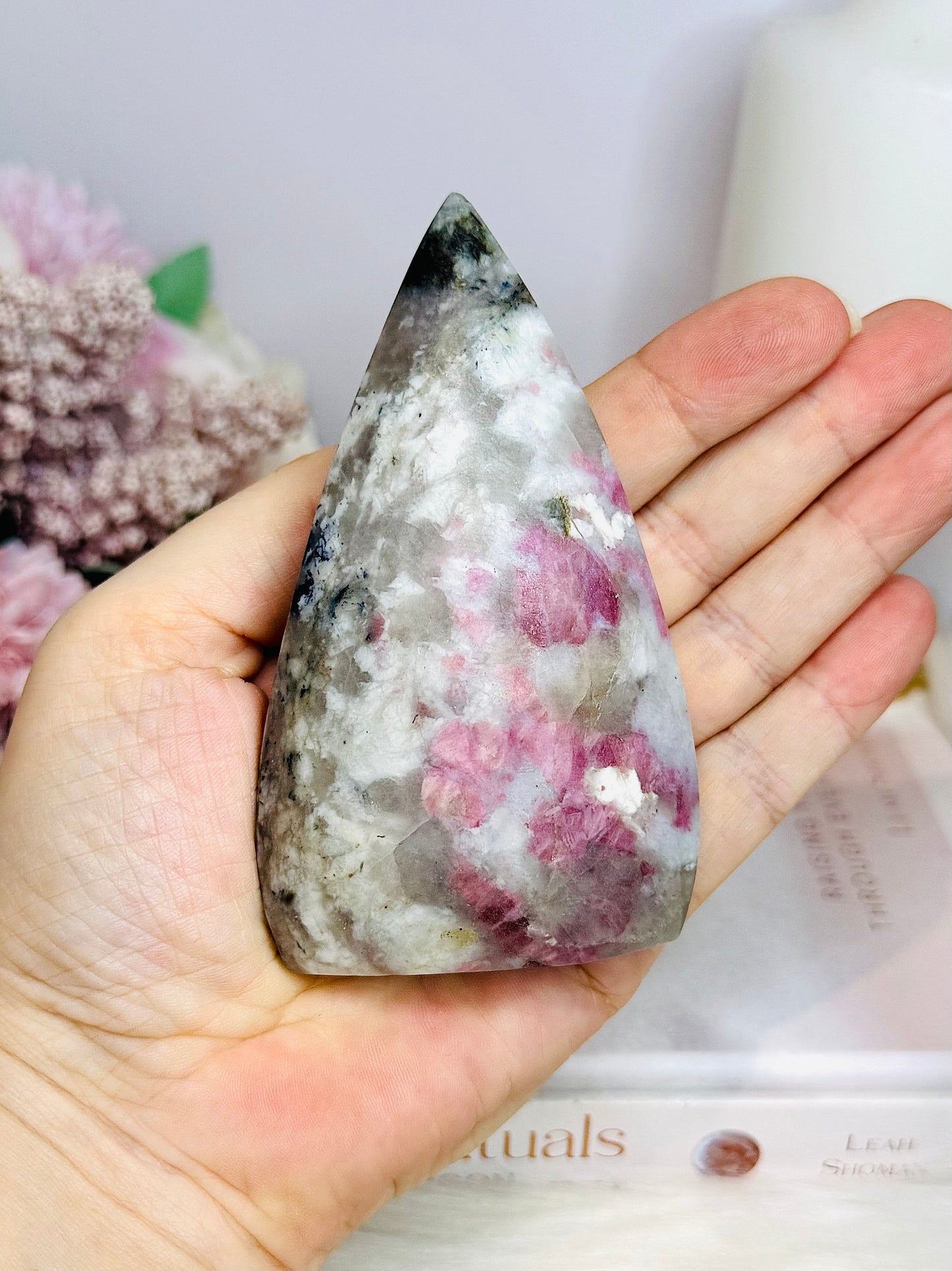 Pink Tourmaline Carved Freeform | Flame 10cm