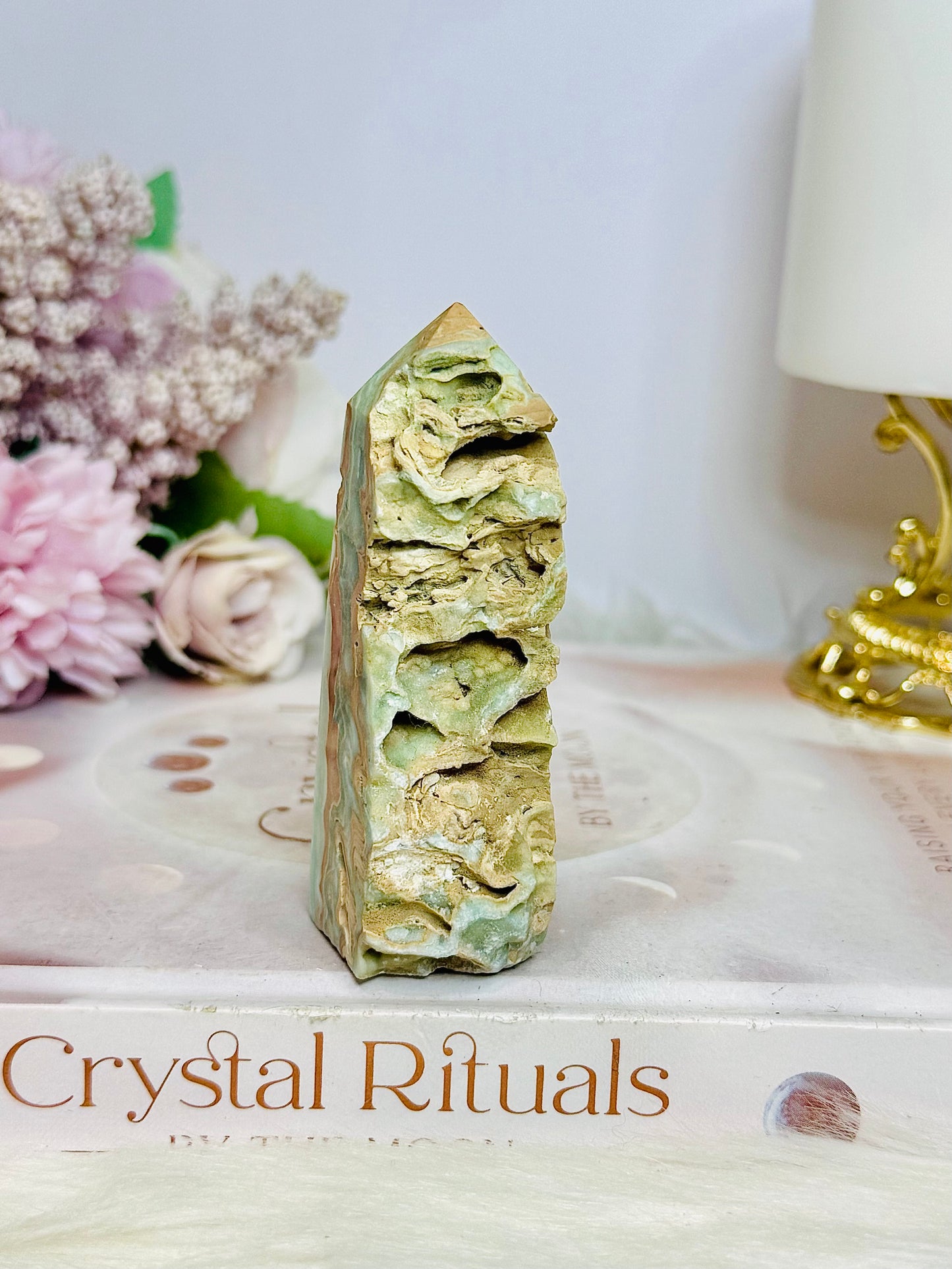 Blue Caribbean Calcite Druzy Tower 8cm