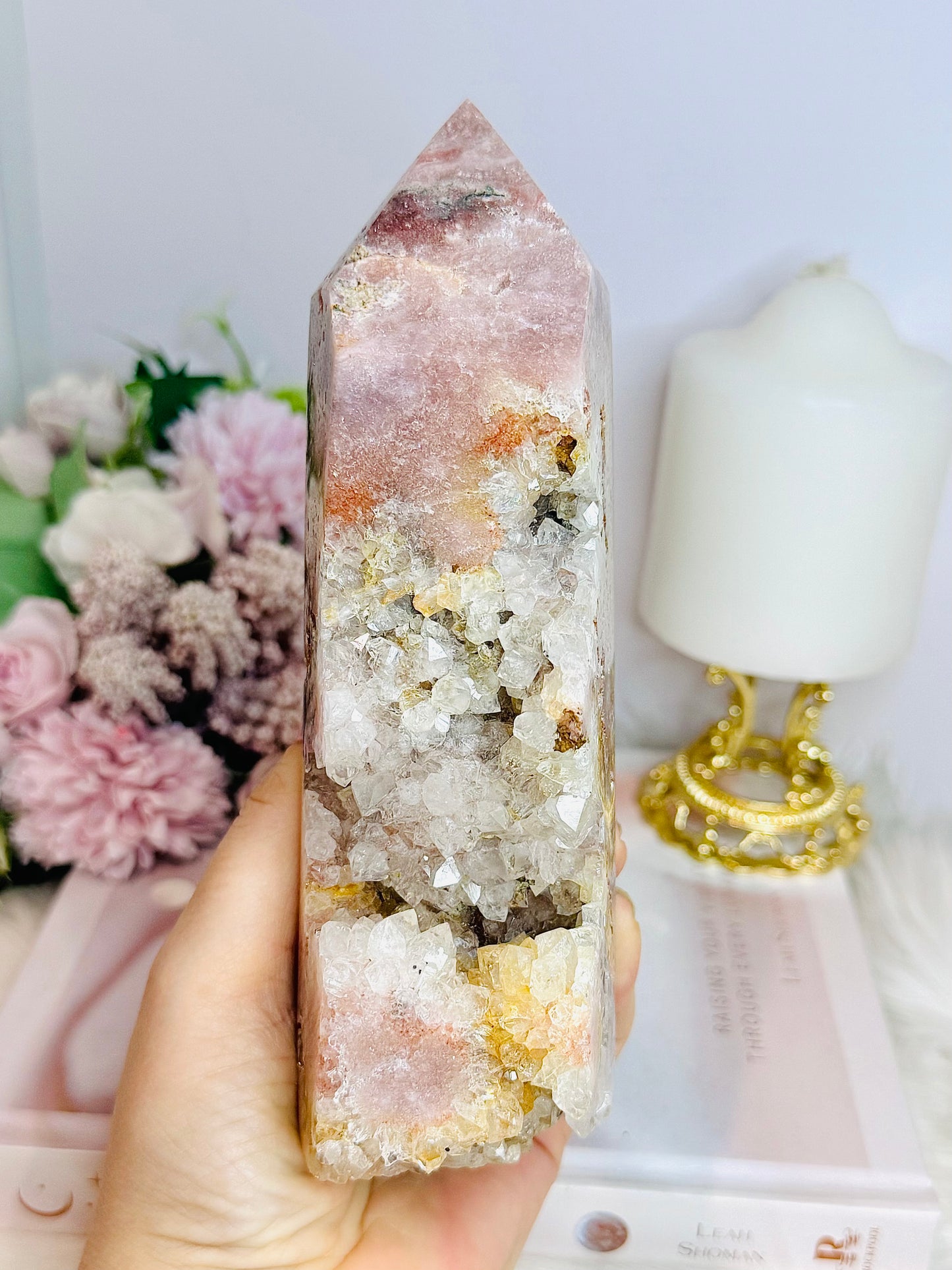 Large Druzy Pink Amethyst Tower 17.5cm