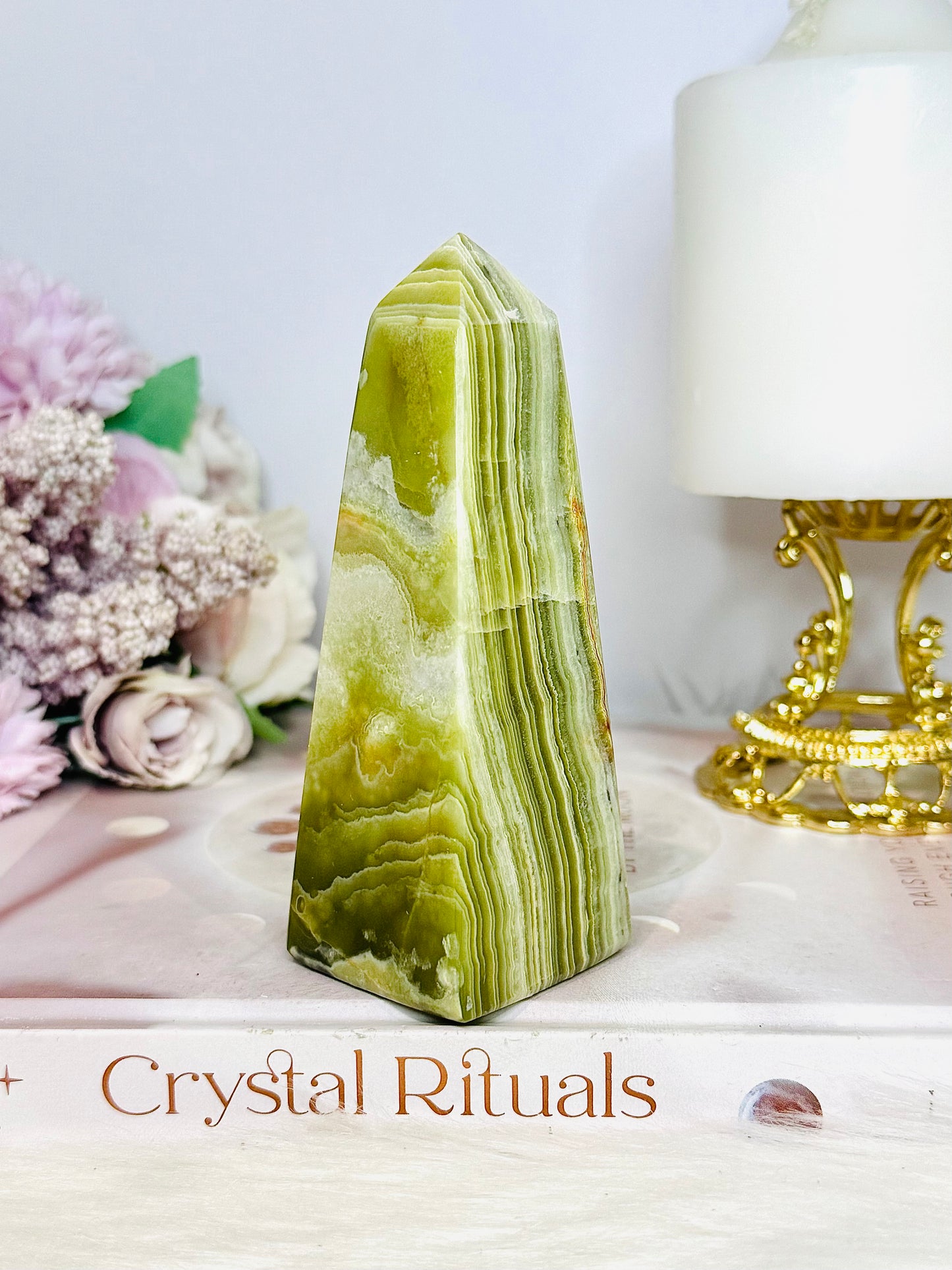 Green Onyx Tower | Obelisk 11cm