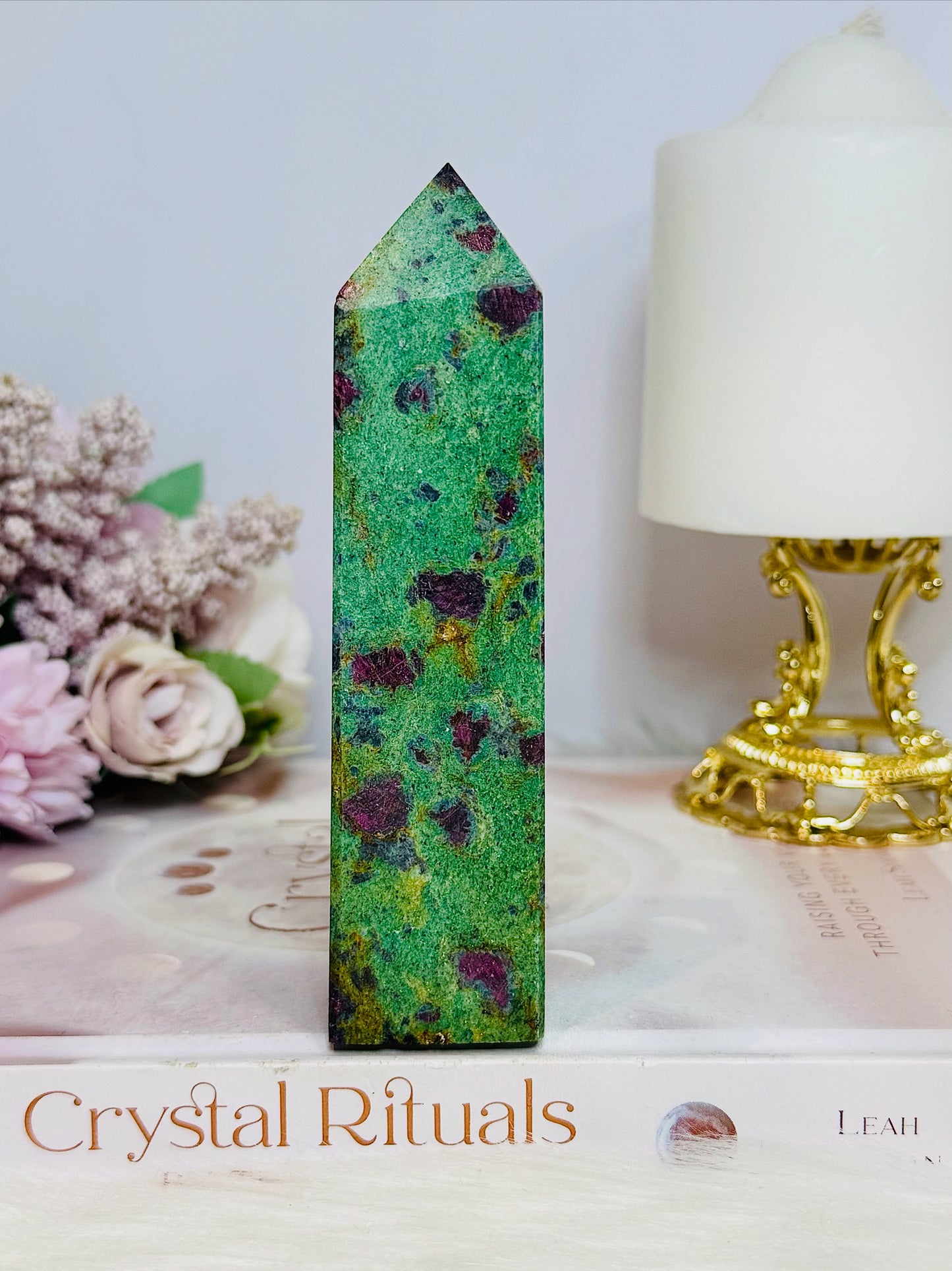 Ruby In Fuchsite Tower 12.5cm UV Reactive