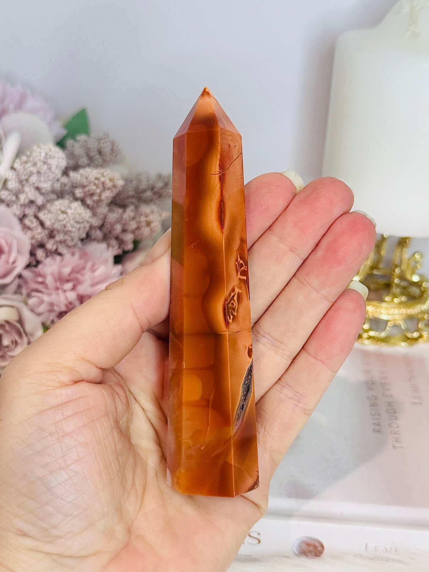 High Grade Carnelian Tower 12cm