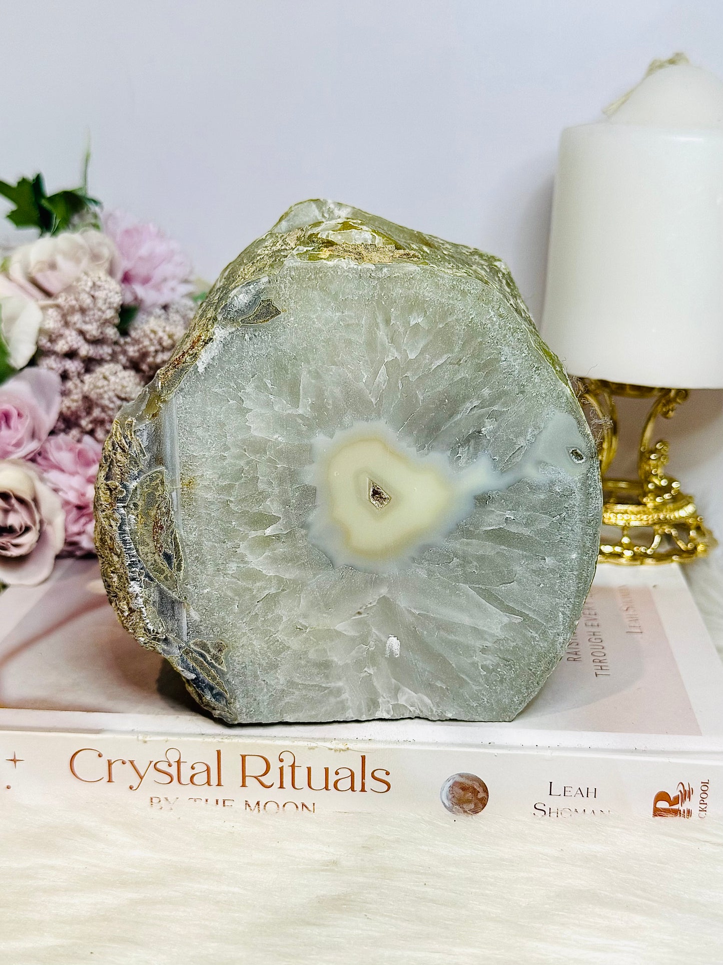 Large Druzy Agate Candle Holder 12cm 1.8KG