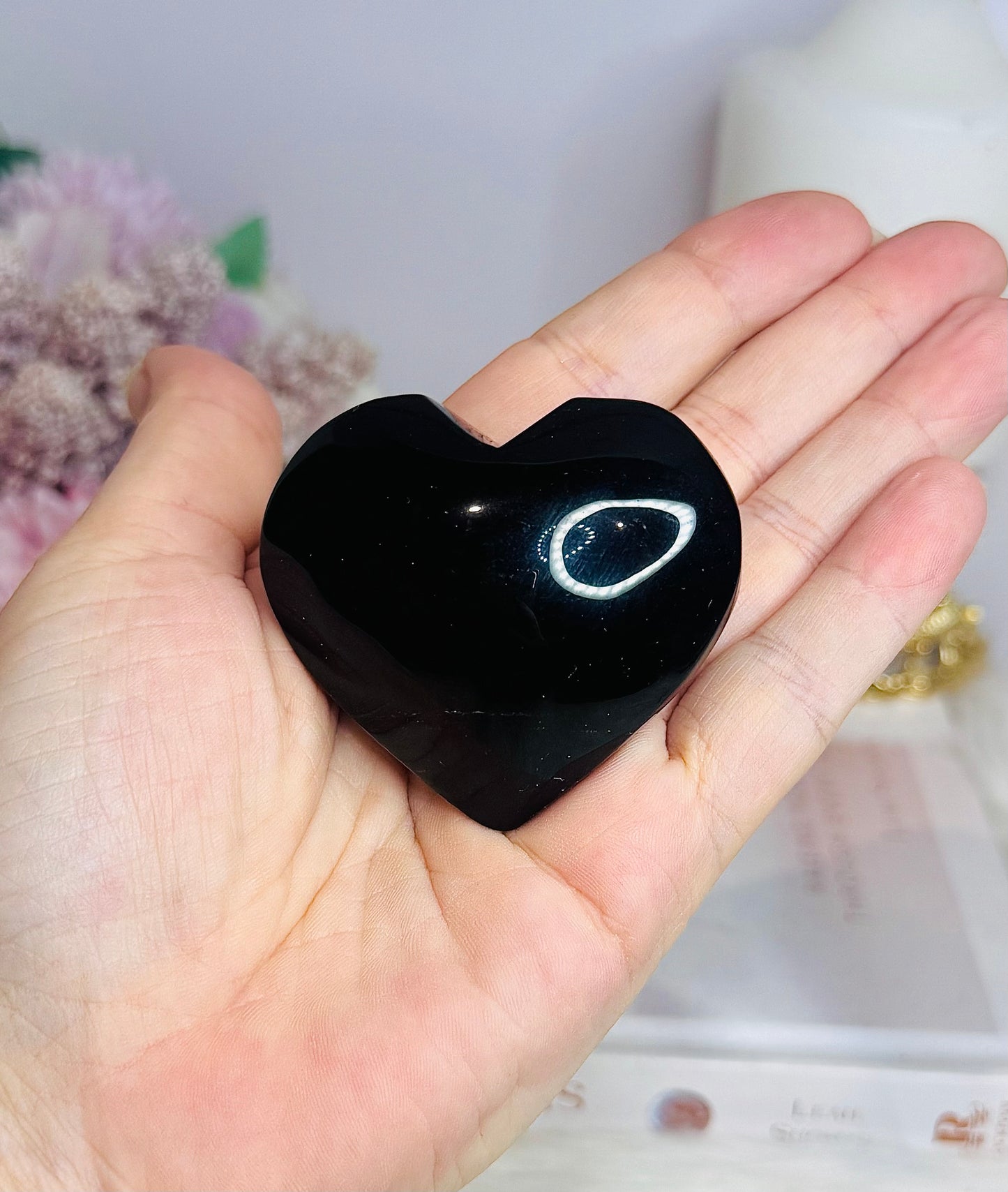 Black Obsidian Puffy Heart
