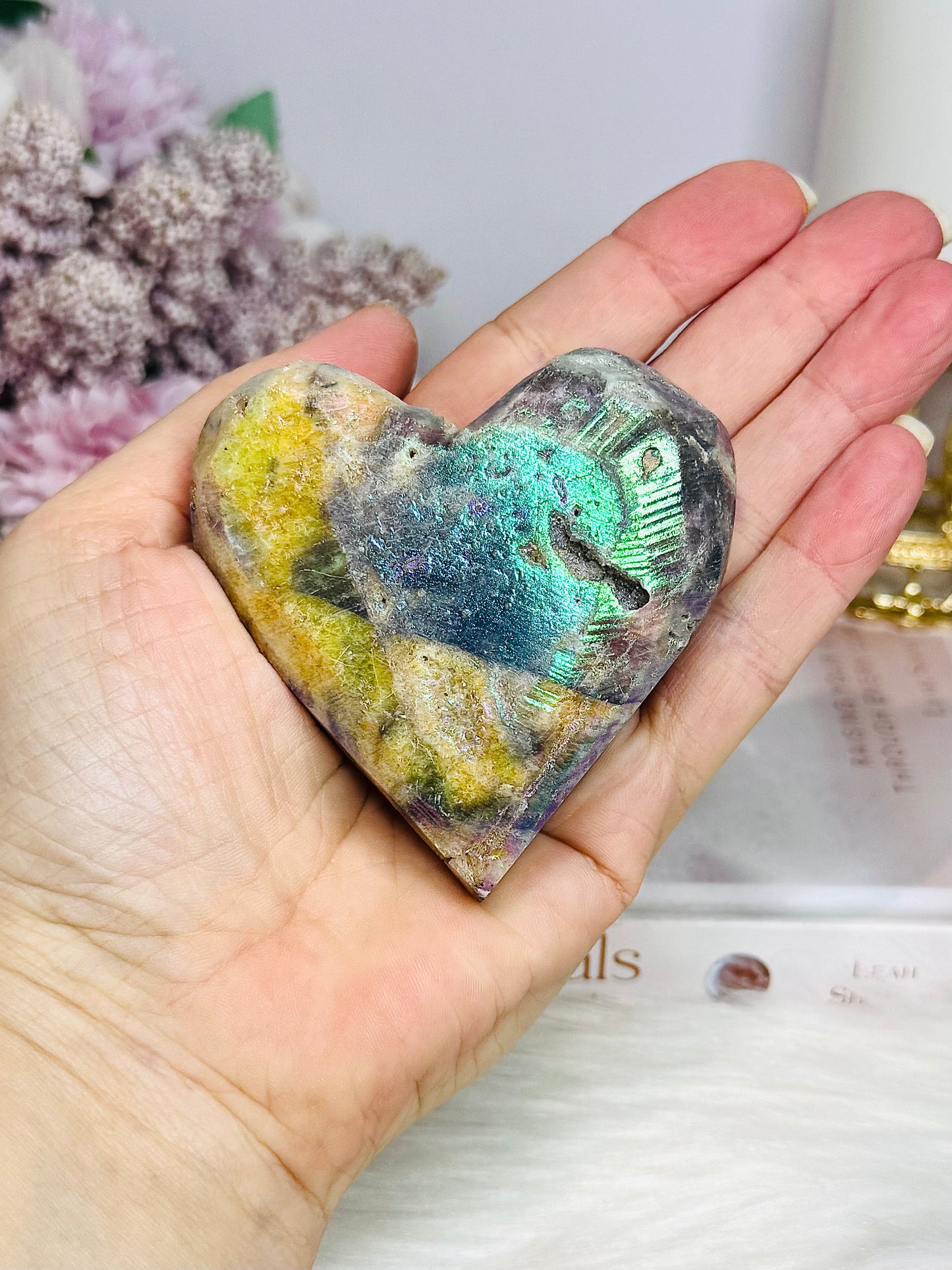 Aura Druzy Sphalerite Chunky Heart 7.5cm