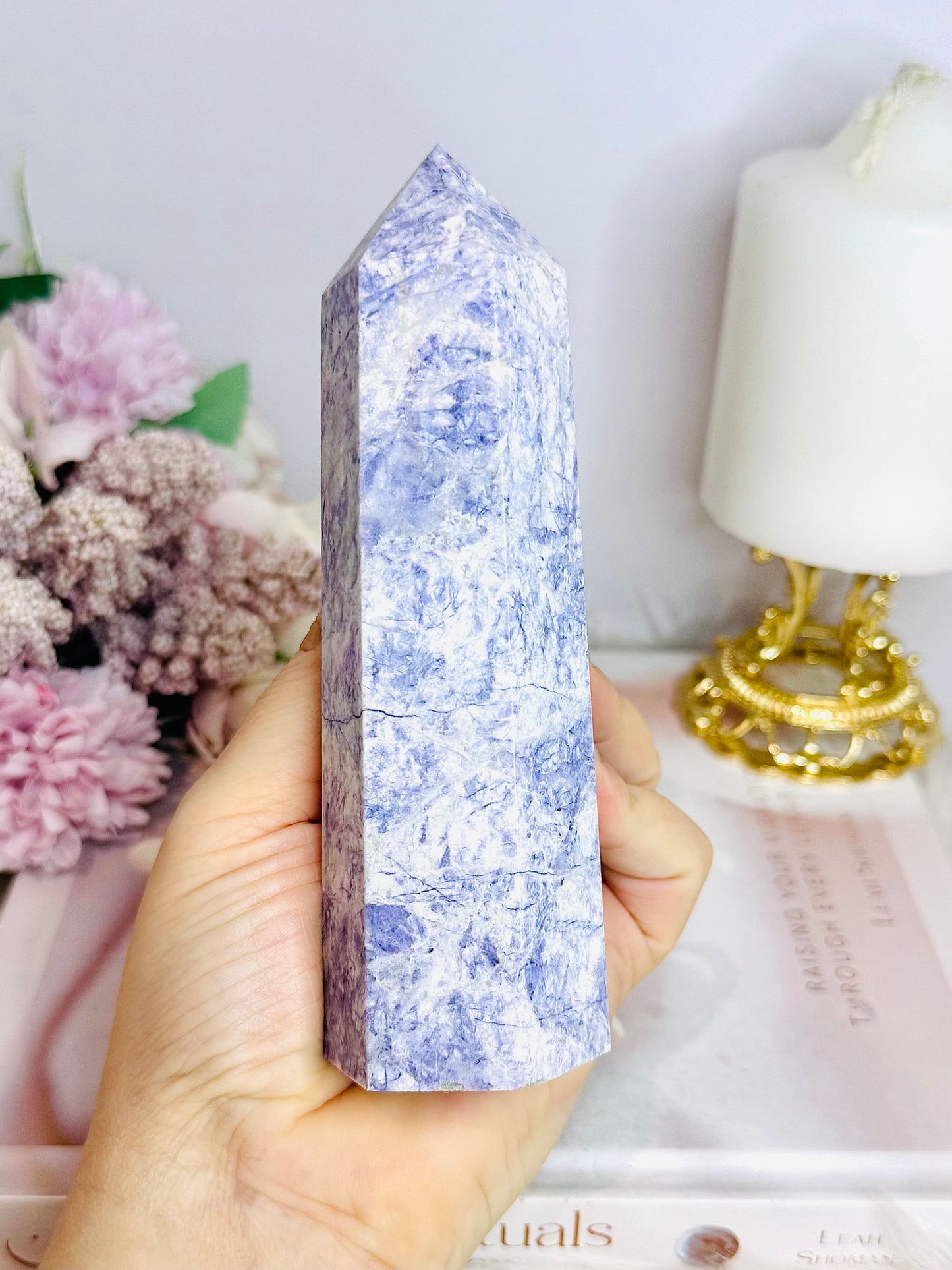 Large Chunky Tiffany Stone Tower 14.5cm