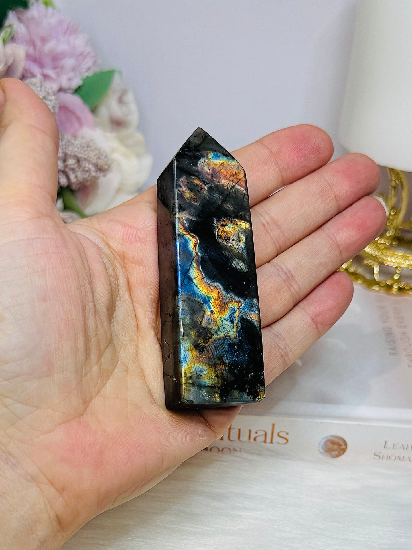 High Grade Labradorite Tower Full of Flash 9cm