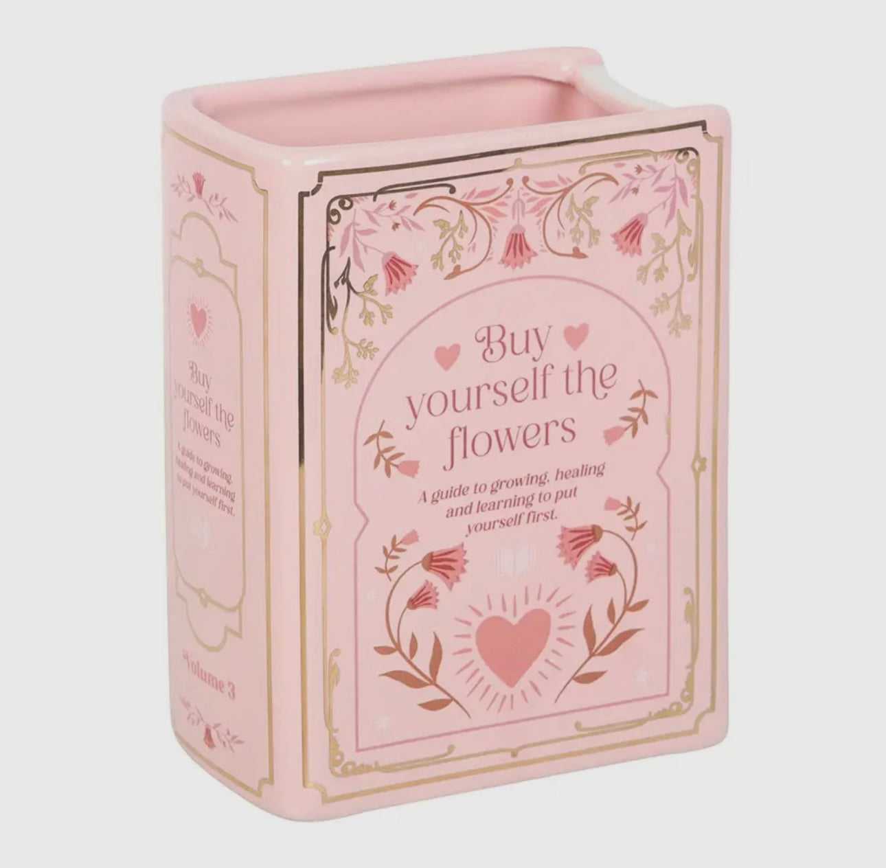 Pink Book Shaped Vase 15cm