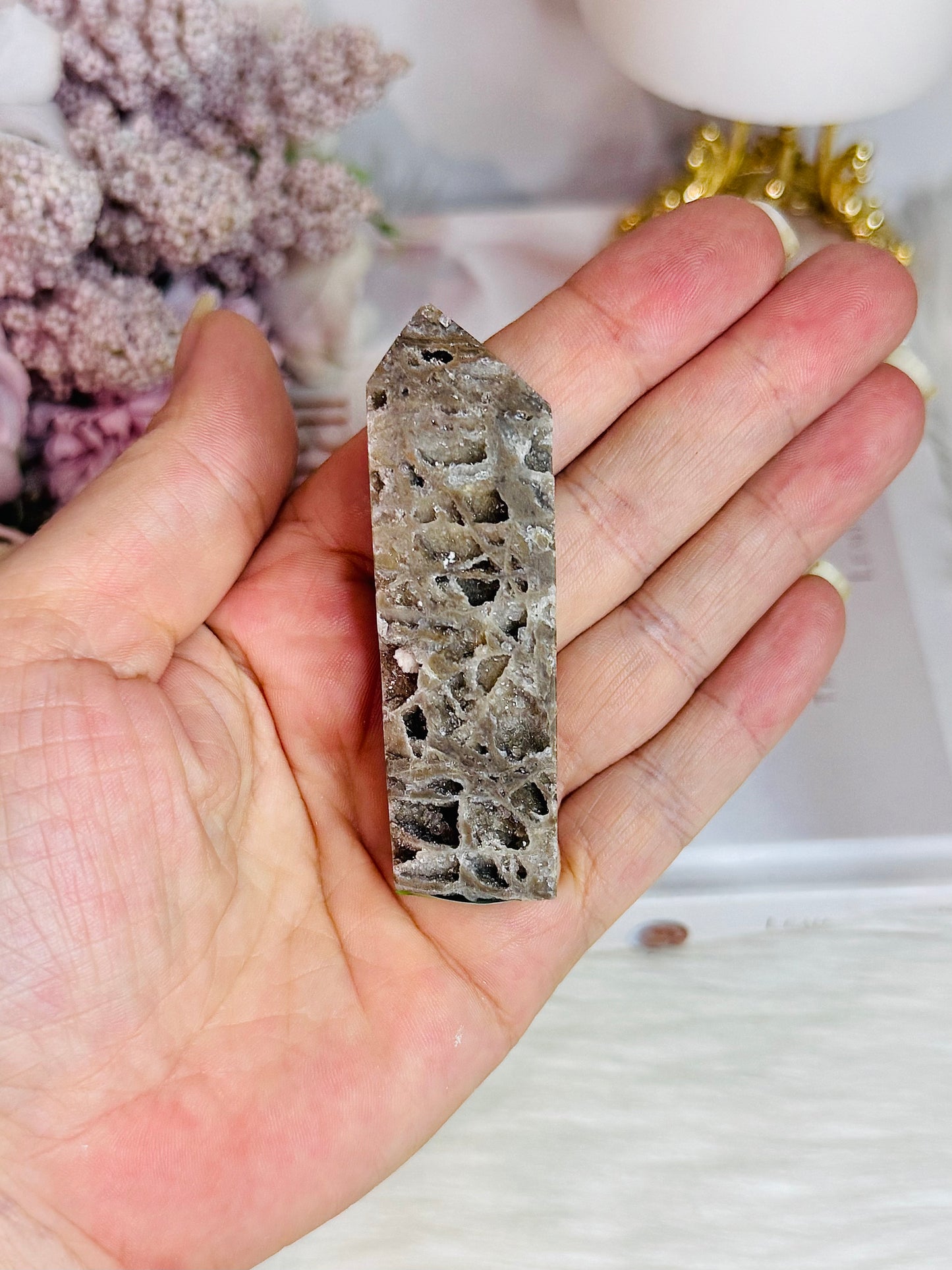 Natural Sphalerite Druzy Tower 7cm