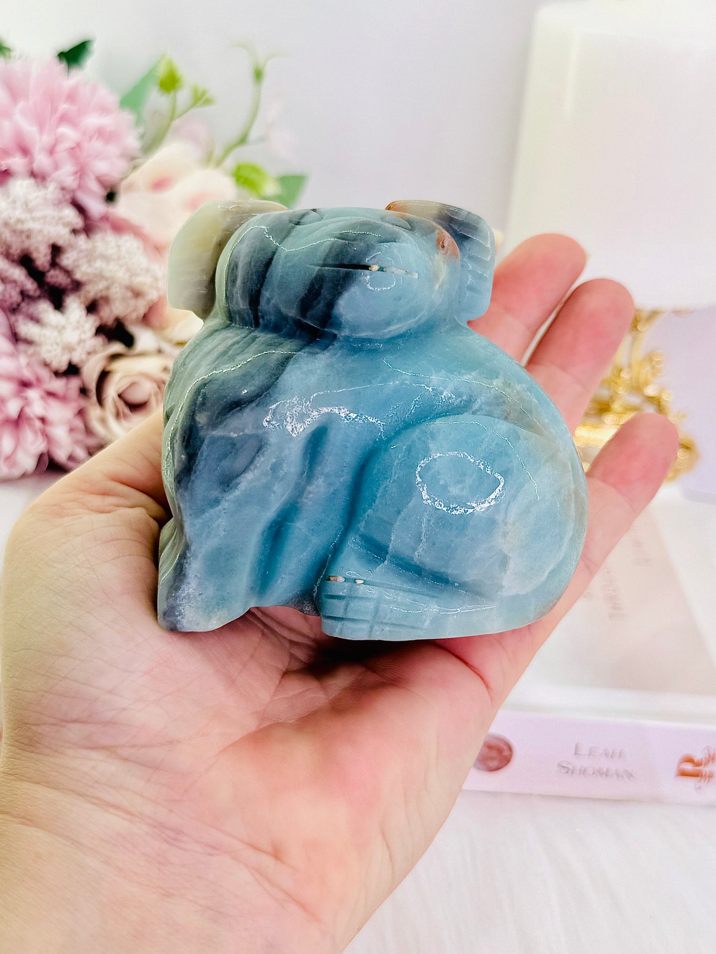 Large Chunky 418gram Blue Sky Quartz Koala Carving