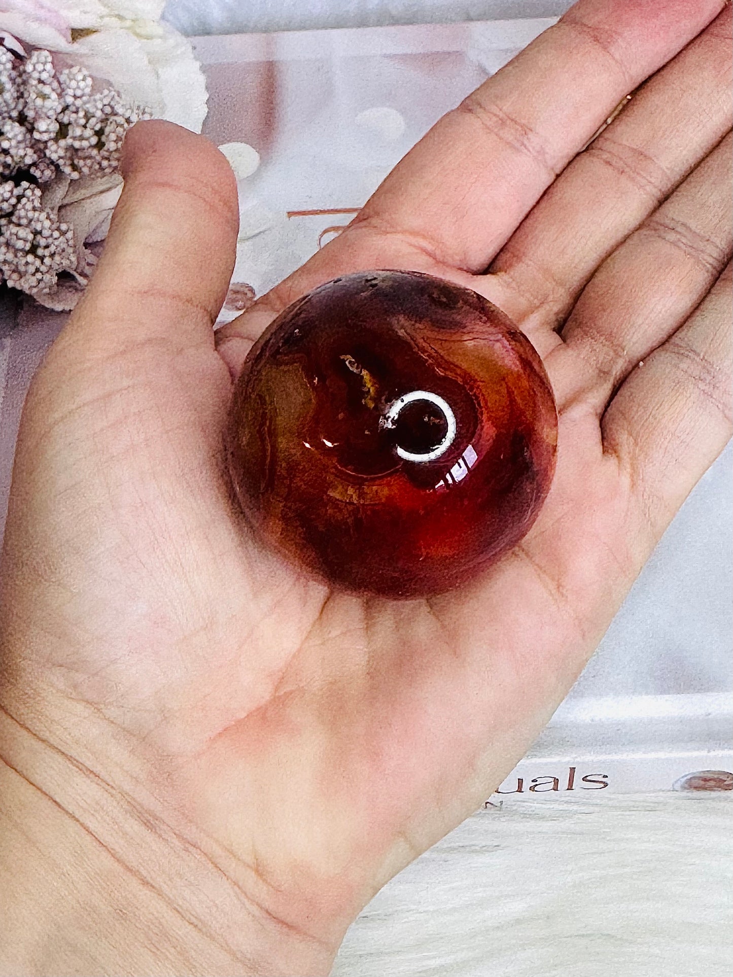 Carnelian Sphere on Small Stand 5cm