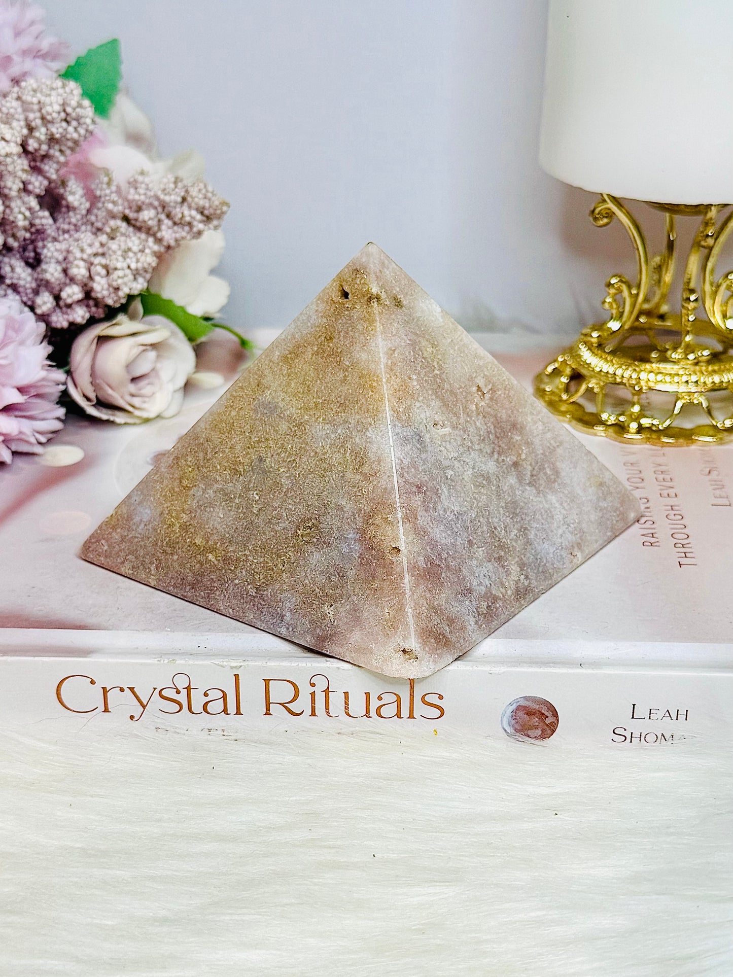 Large Pink Amethyst Pyramid with Druzy On One Corner 516g