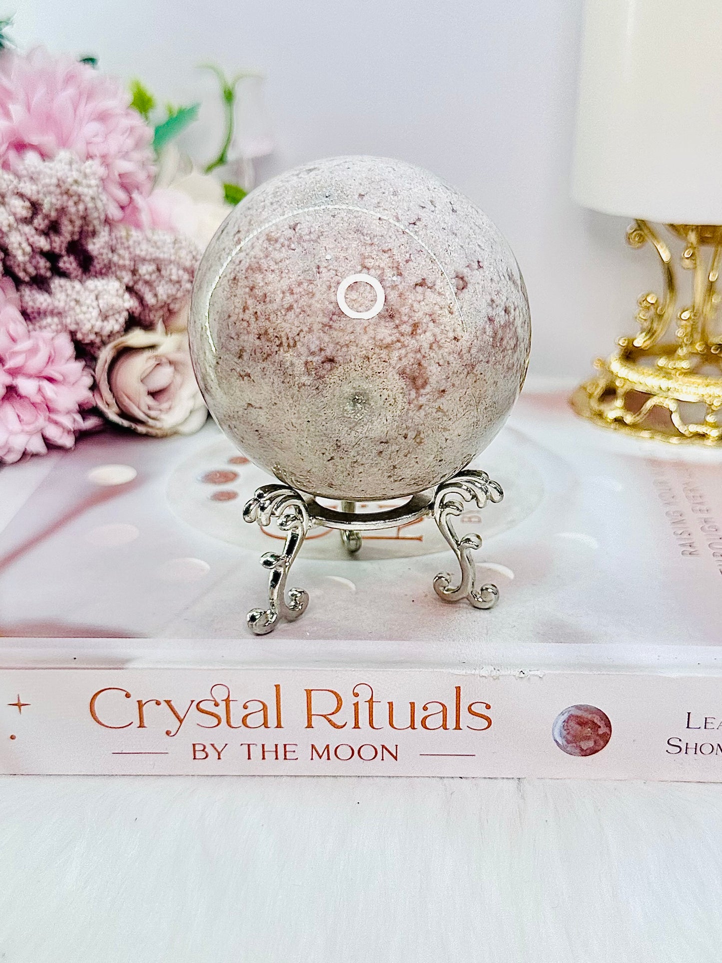 Simply Elegant Large Druzy Pink Amethyst Sphere 401gram On Stand From Brazil