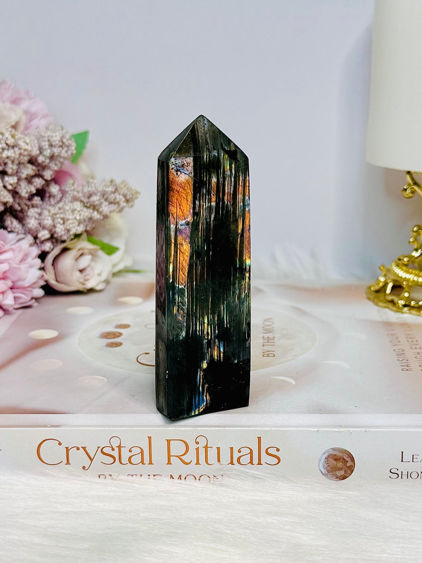 High Grade Labradorite Tower Full of Flash 9.5cm