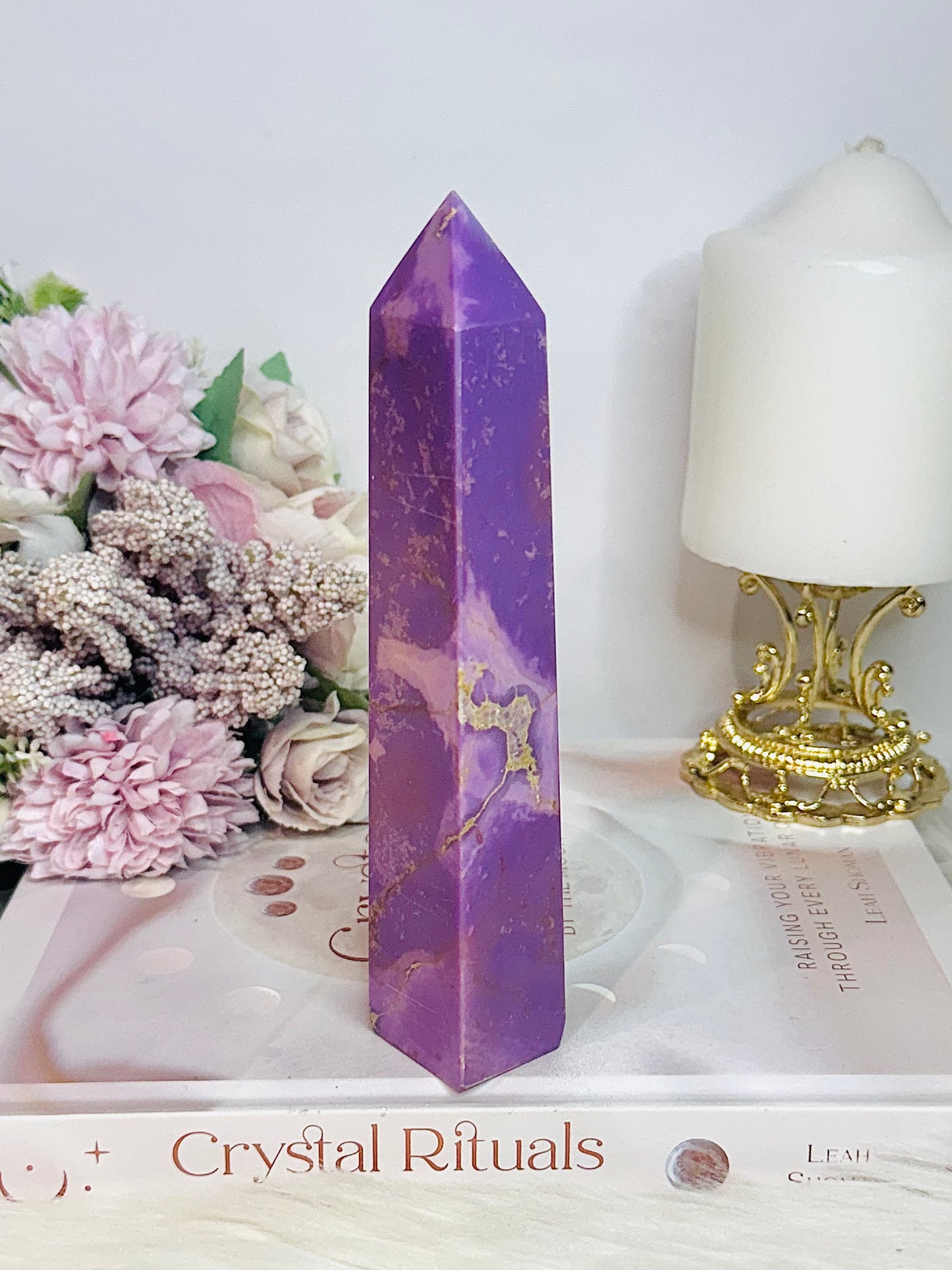 High Grade Rare Natural Phosphosiderite Carved Tower From USA 16cm