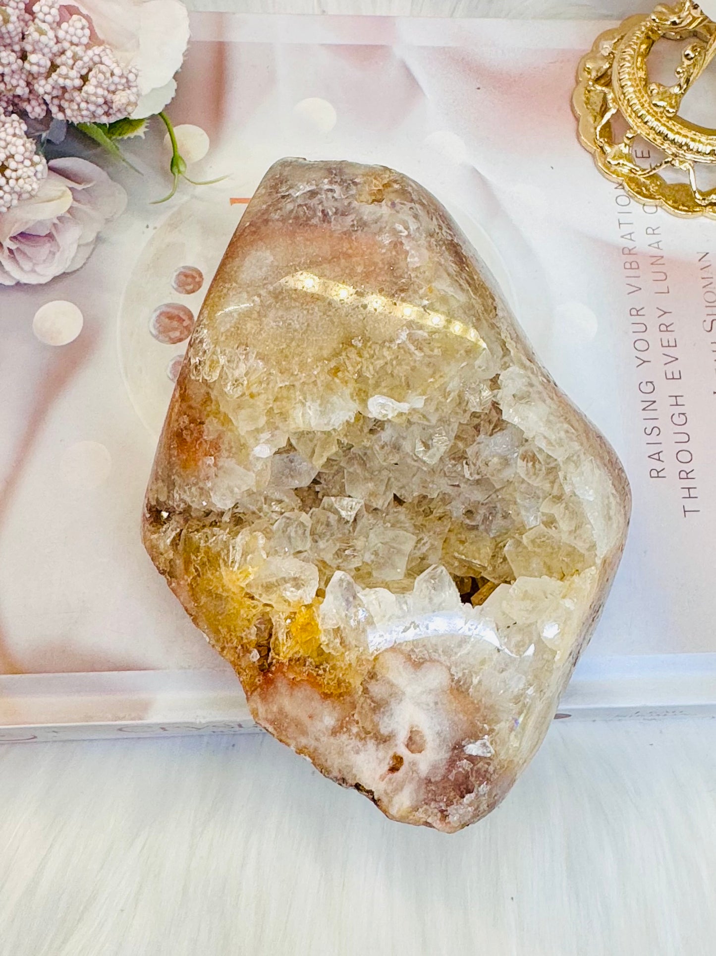 Large Natural 13cm 691 Pink Amethyst Druzy Freeform
