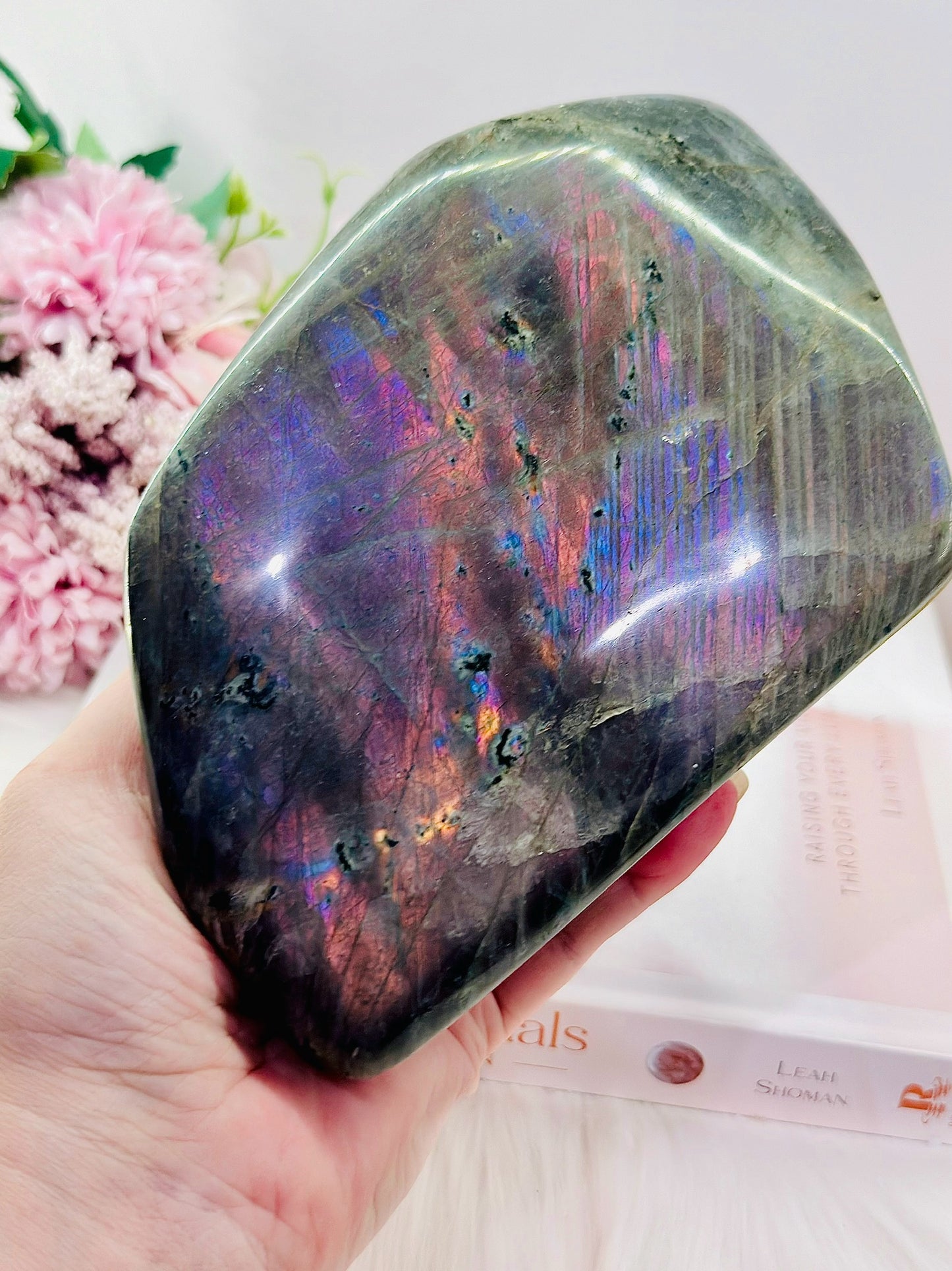 Fabulous Huge Labradorite Freeform 1.79KG with Hot Pink & Purple Flash