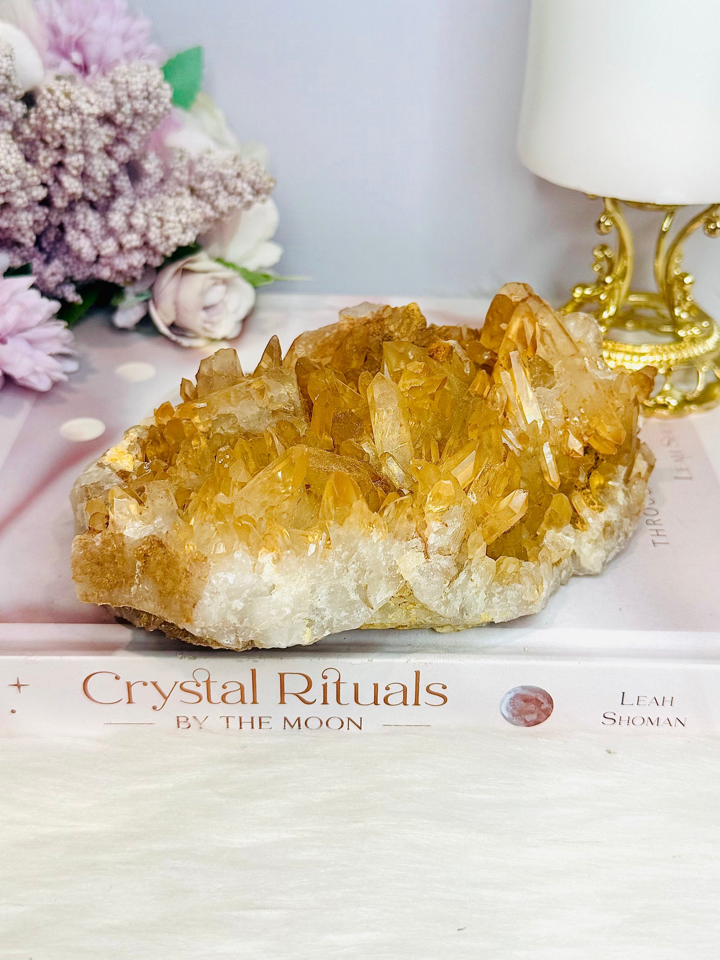 Natural Large Tangerine Quartz Specimen 634g