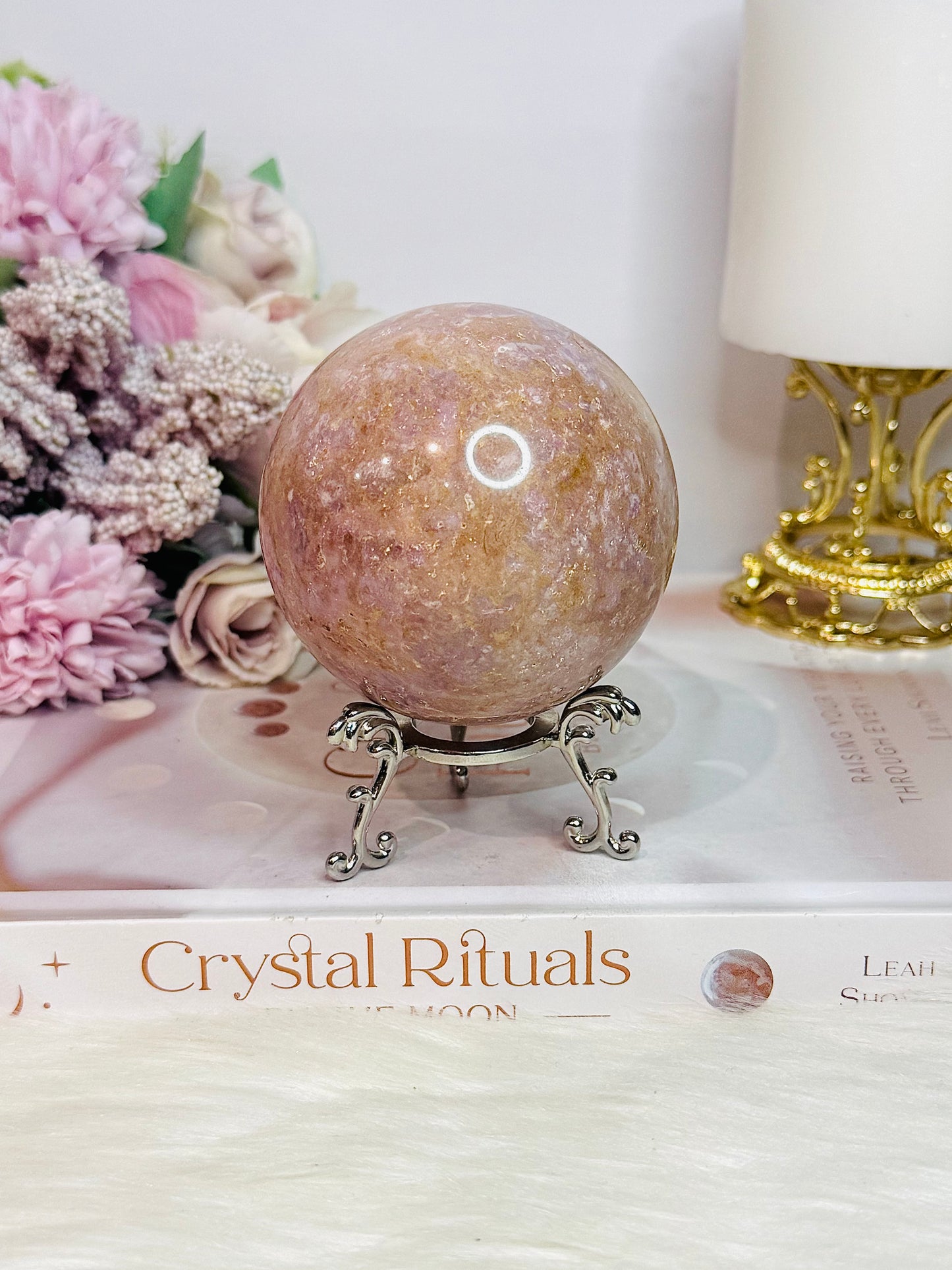 Rare & Beautiful Large Phosphosiderite Sphere On Stand 418grams
