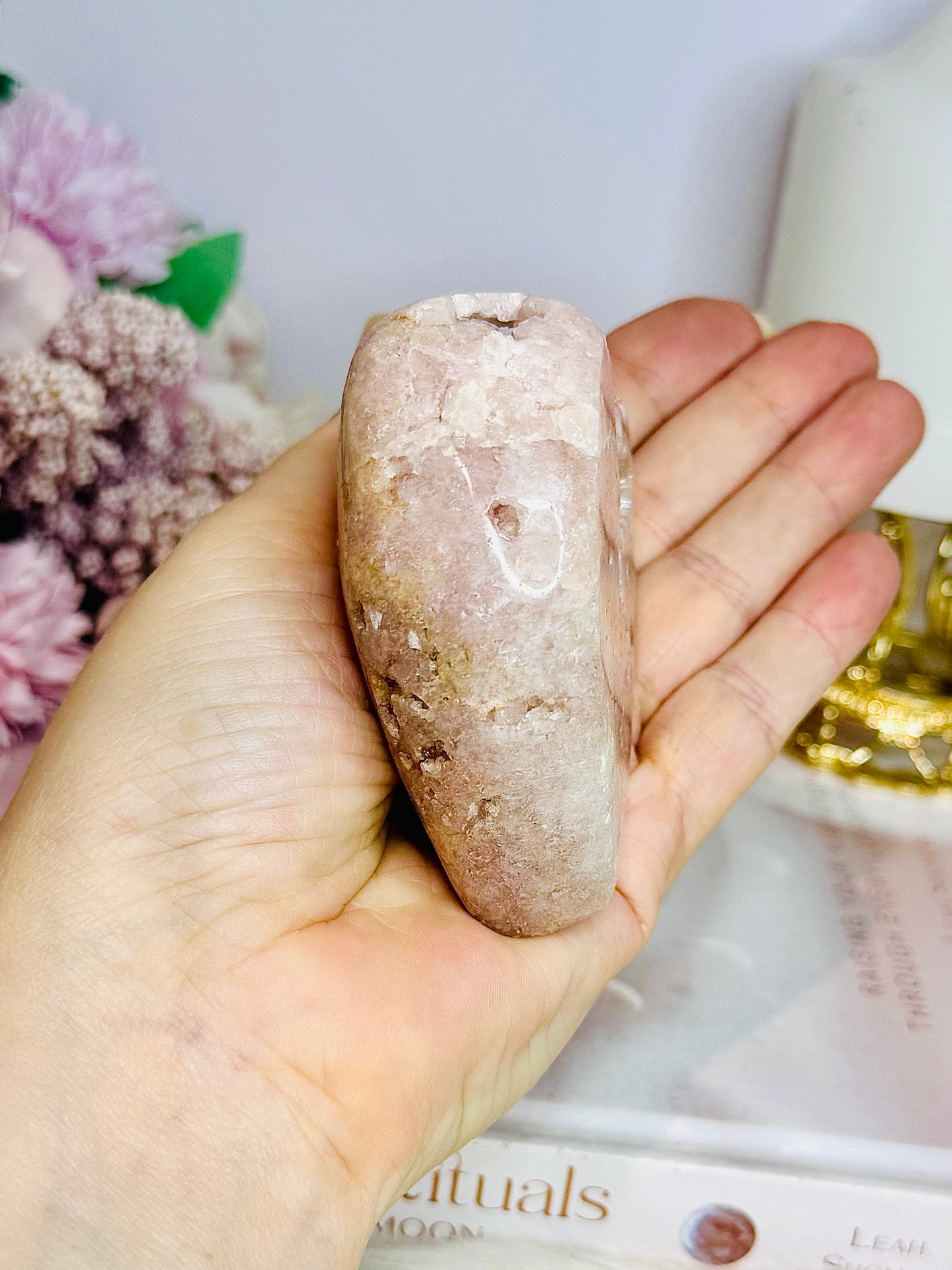 Druzy Pink Amethyst Chunky Heart 234g On Stand