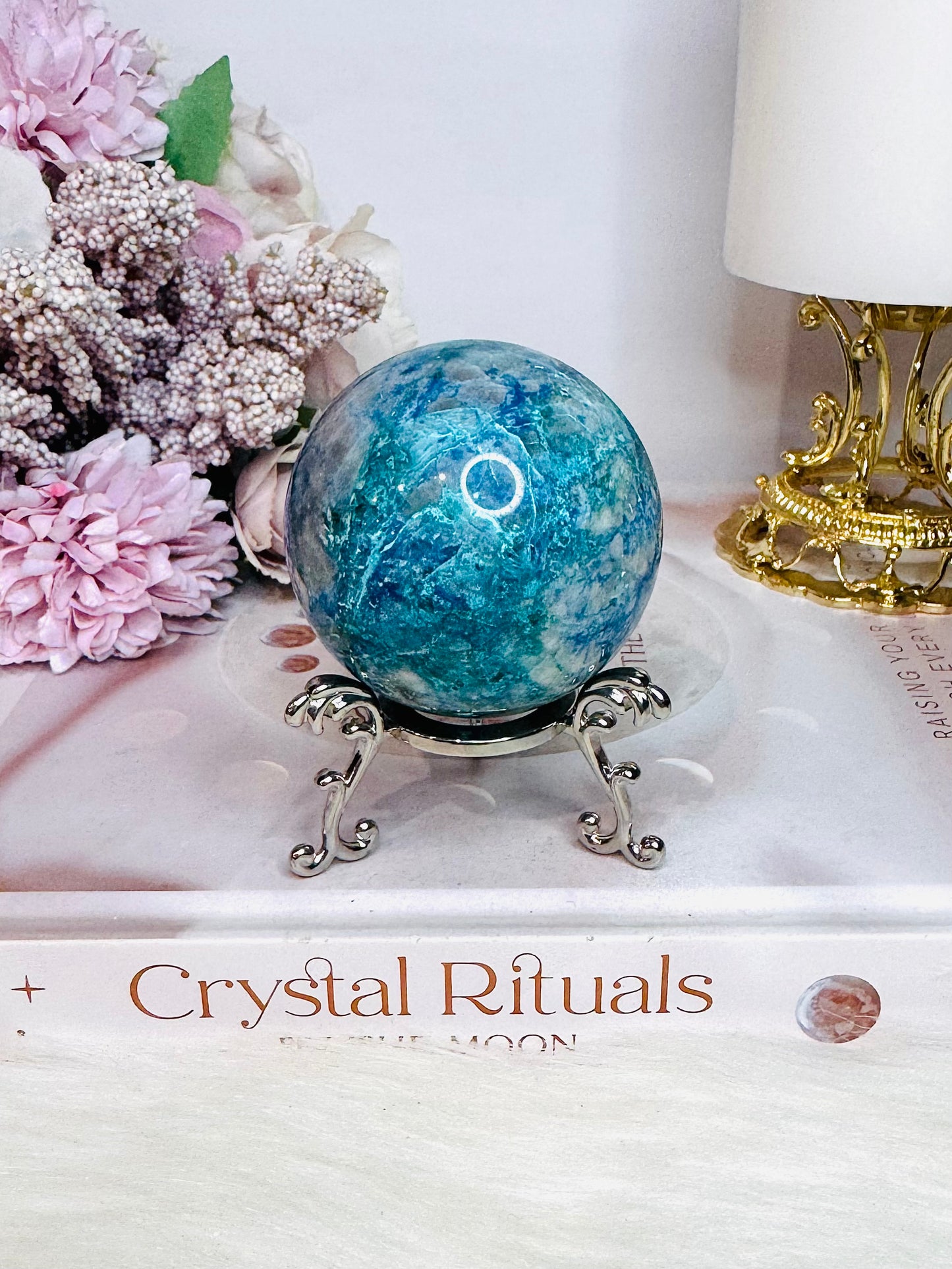 Chrysocolla Sphere On Stand 191grams