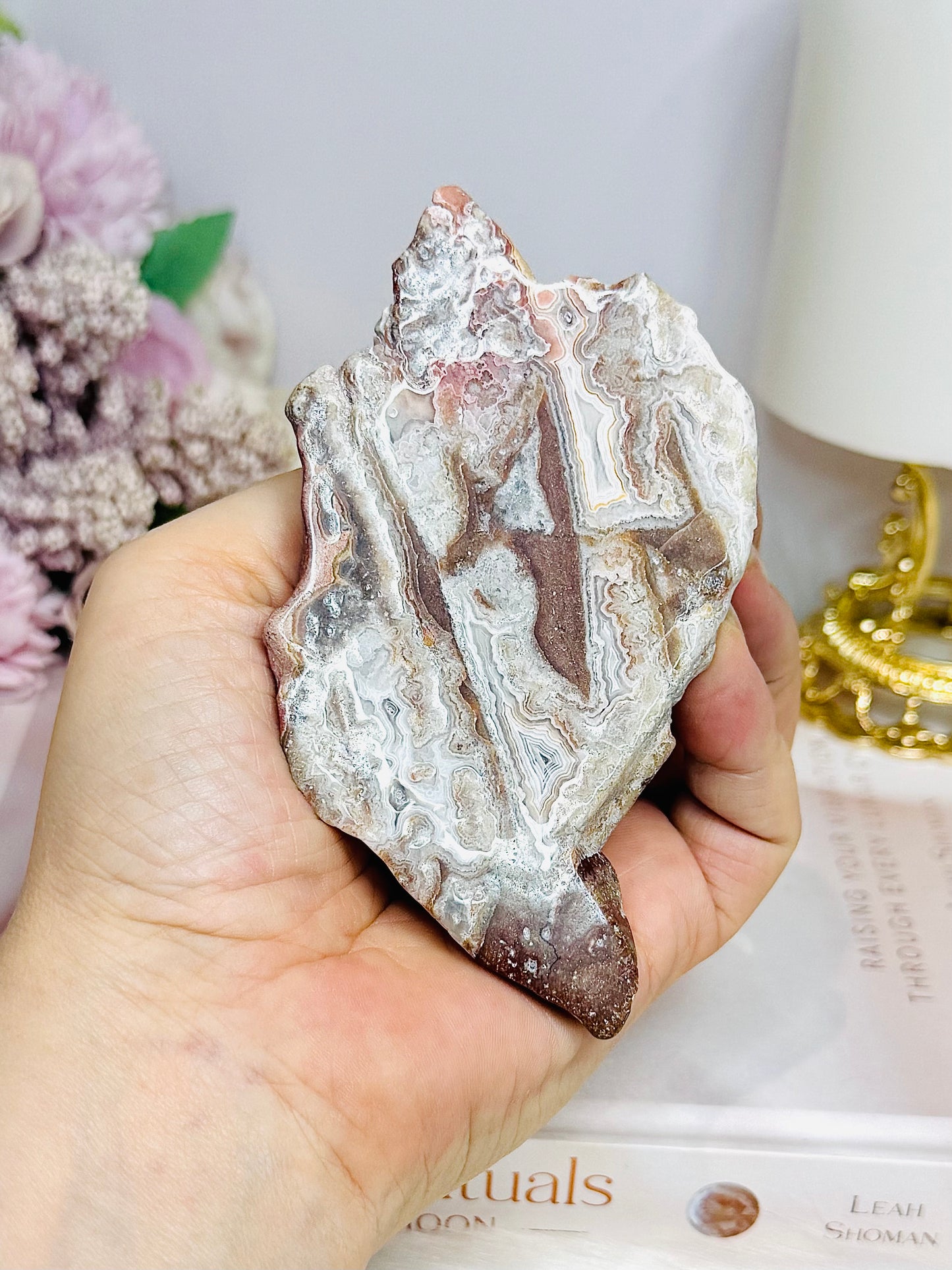 Natural Mexican Lace Agate Slab 10.5cm