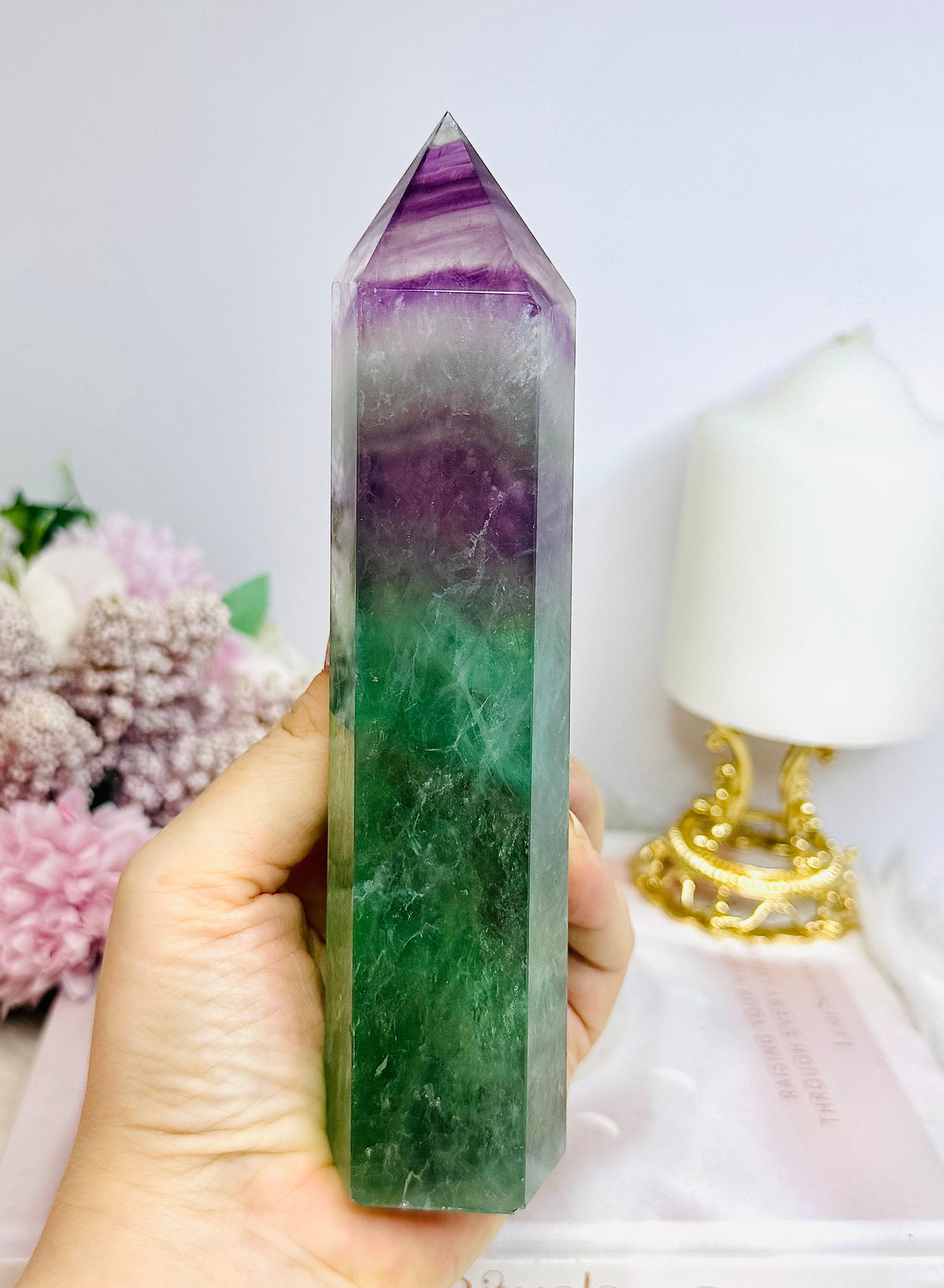 Watermelon Fluorite Chunky Tower 17cm